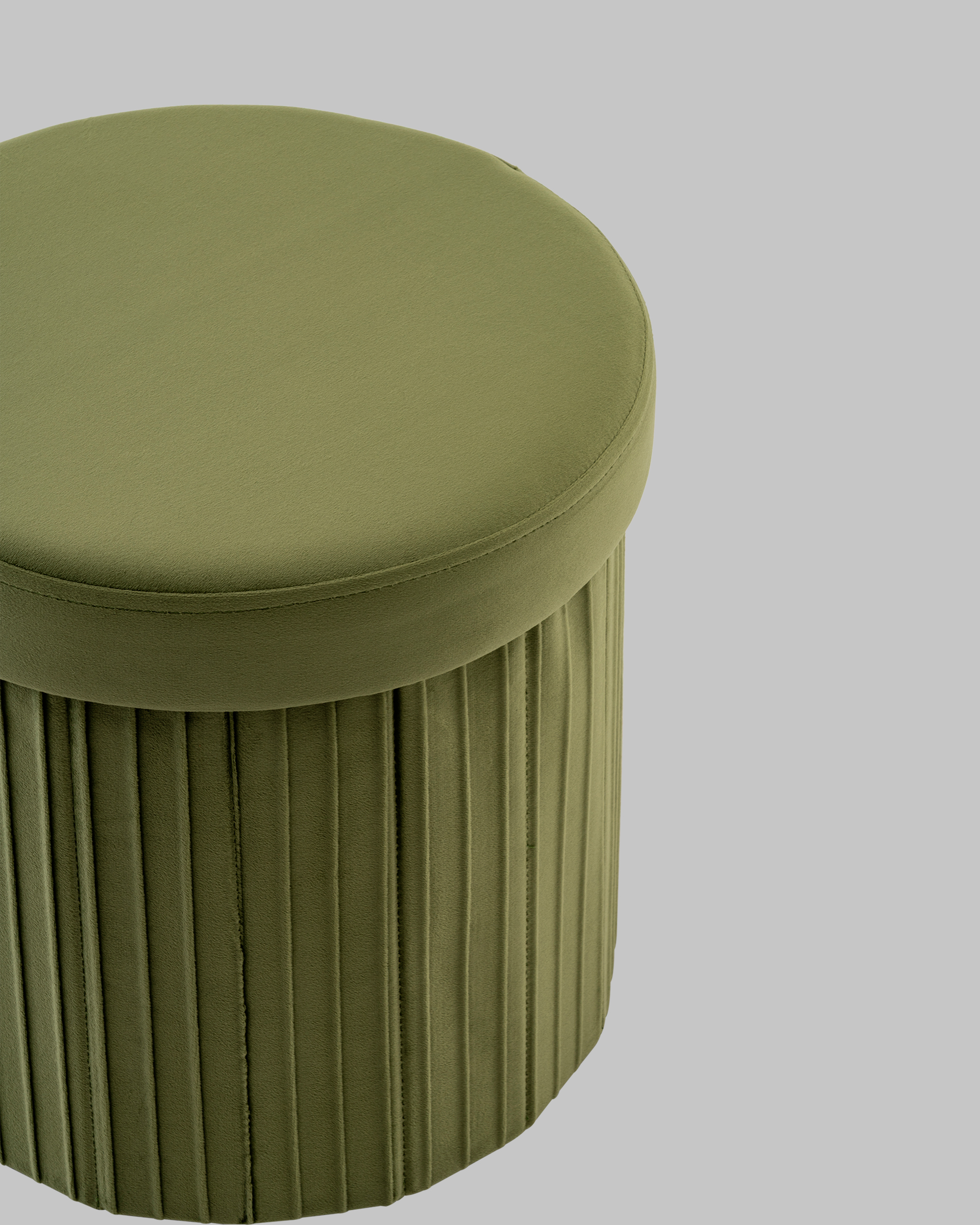 Пуф складной с ящиком Store Round травяной — изображение 5