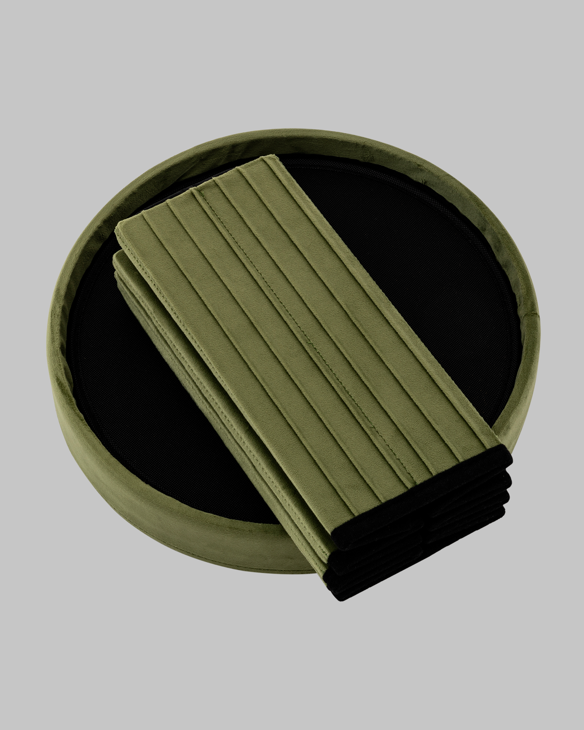 Пуф складной с ящиком Store Round травяной — изображение 4