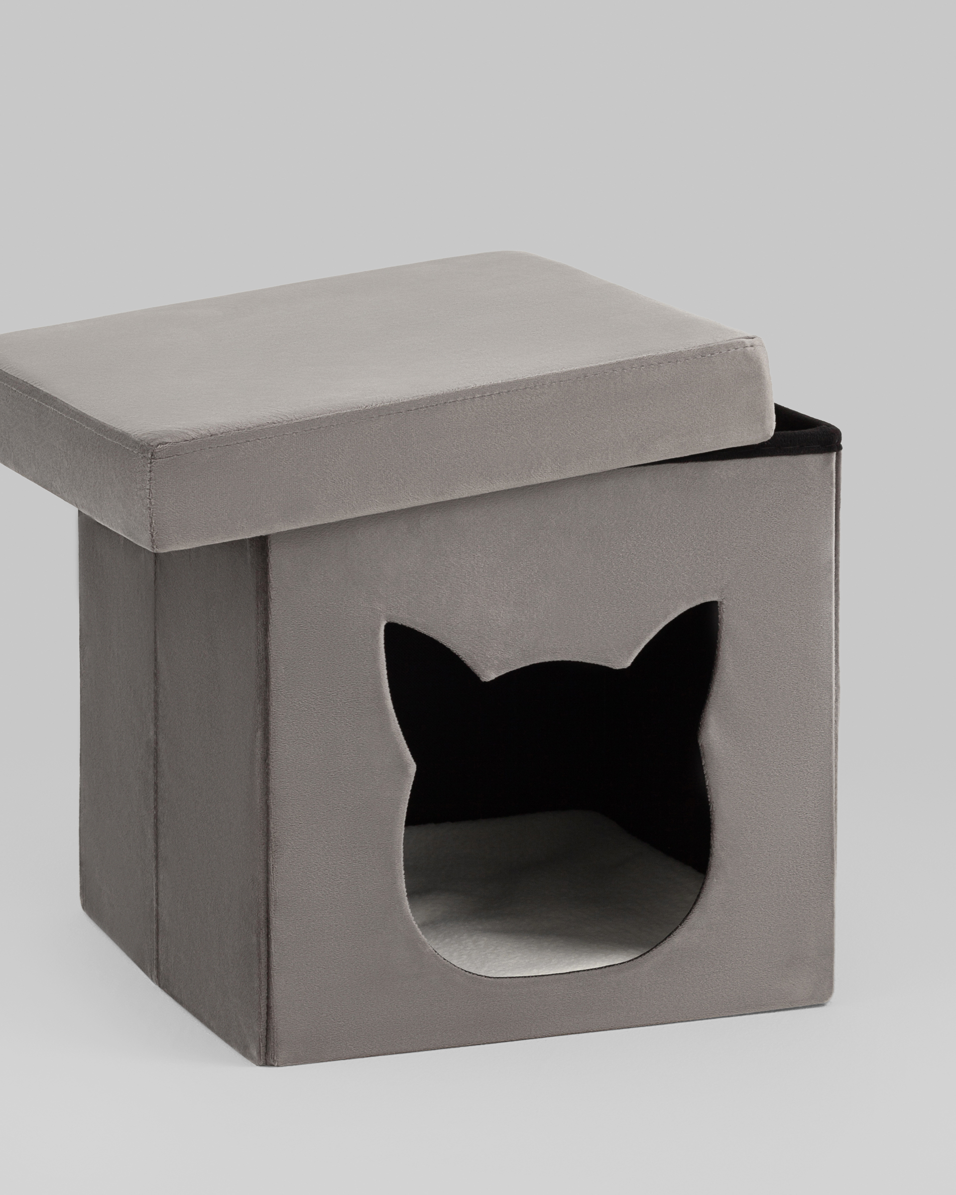 Пуф складной с ящиком Store Pet антрацитовый — изображение 5