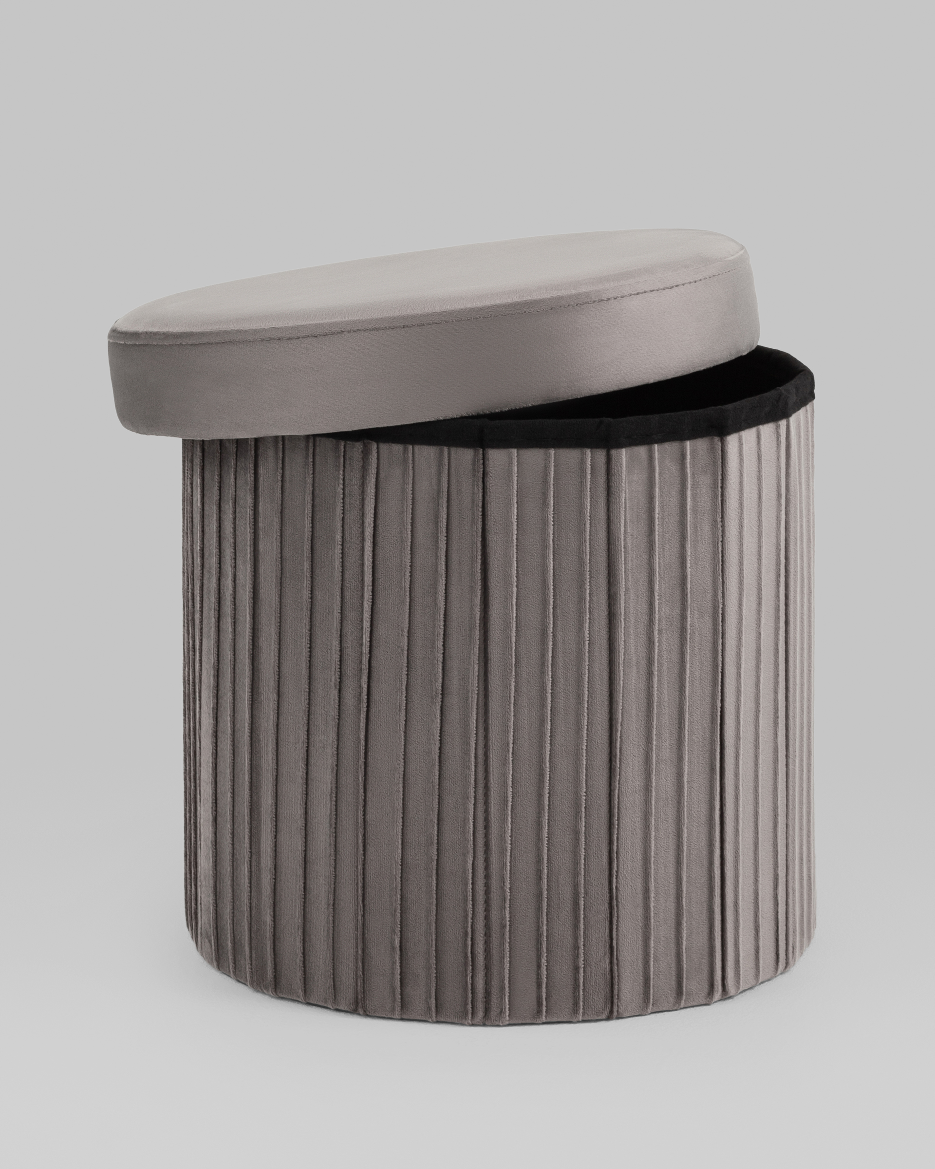 Пуф складной с ящиком Store Round антрацитовый — изображение 3