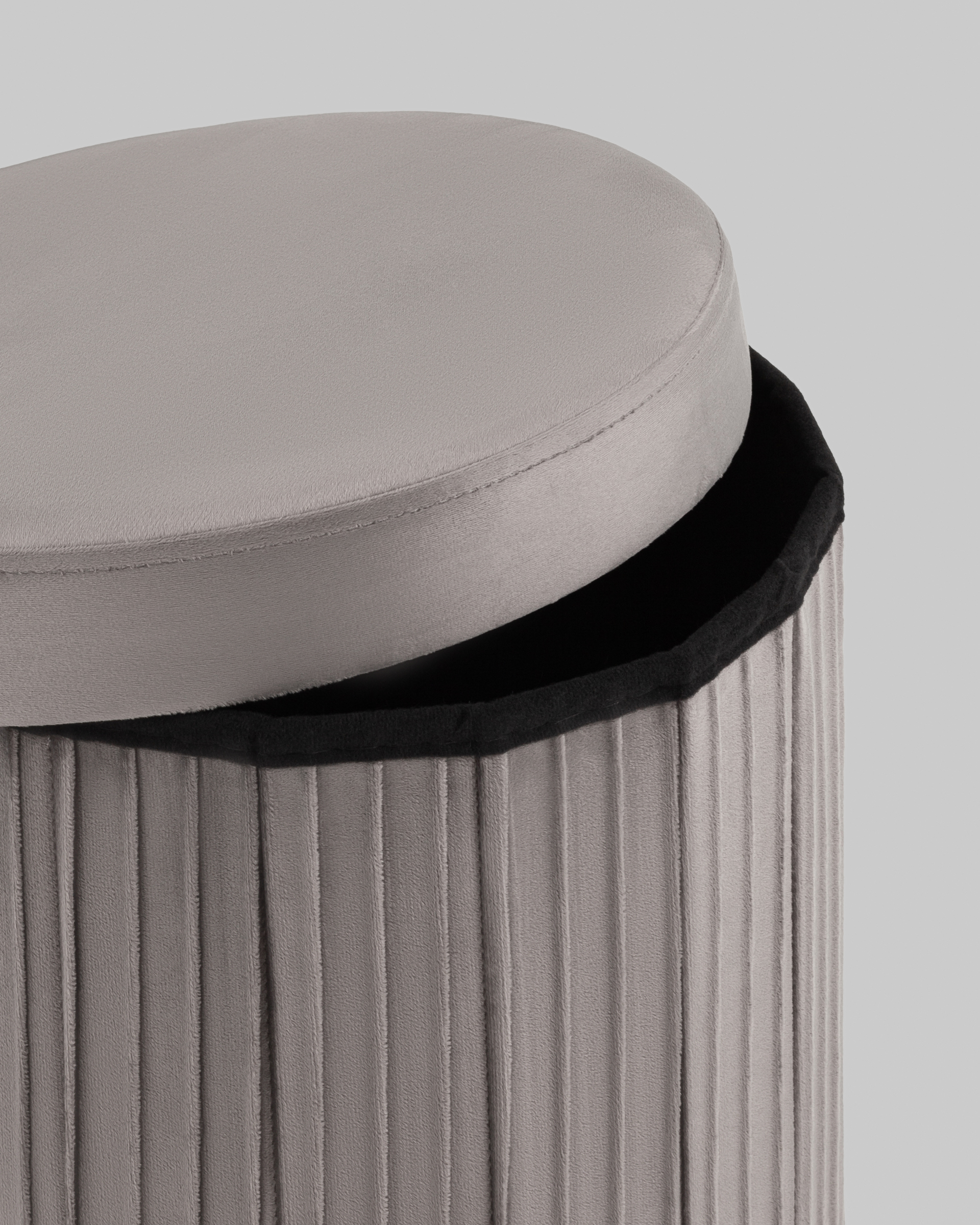 Пуф складной с ящиком Store Round антрацитовый — изображение 4