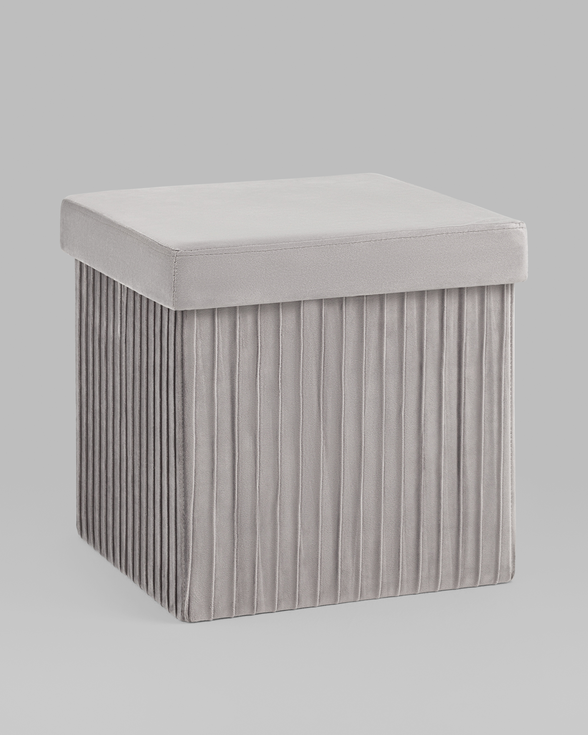 Пуф складной с ящиком Store Square серый — изображение 2