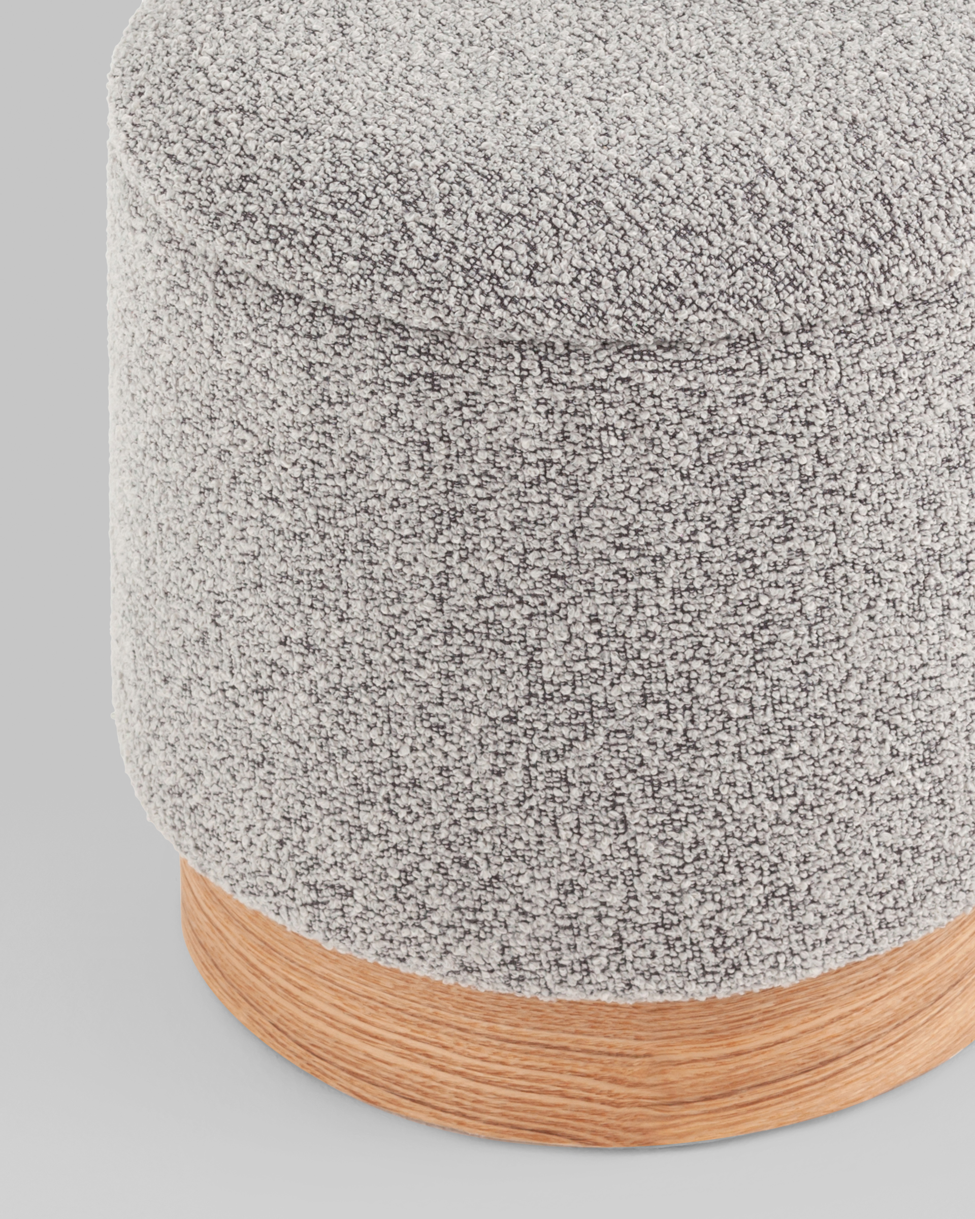 Пуф с ящиком Холли XS букле серый — изображение 3