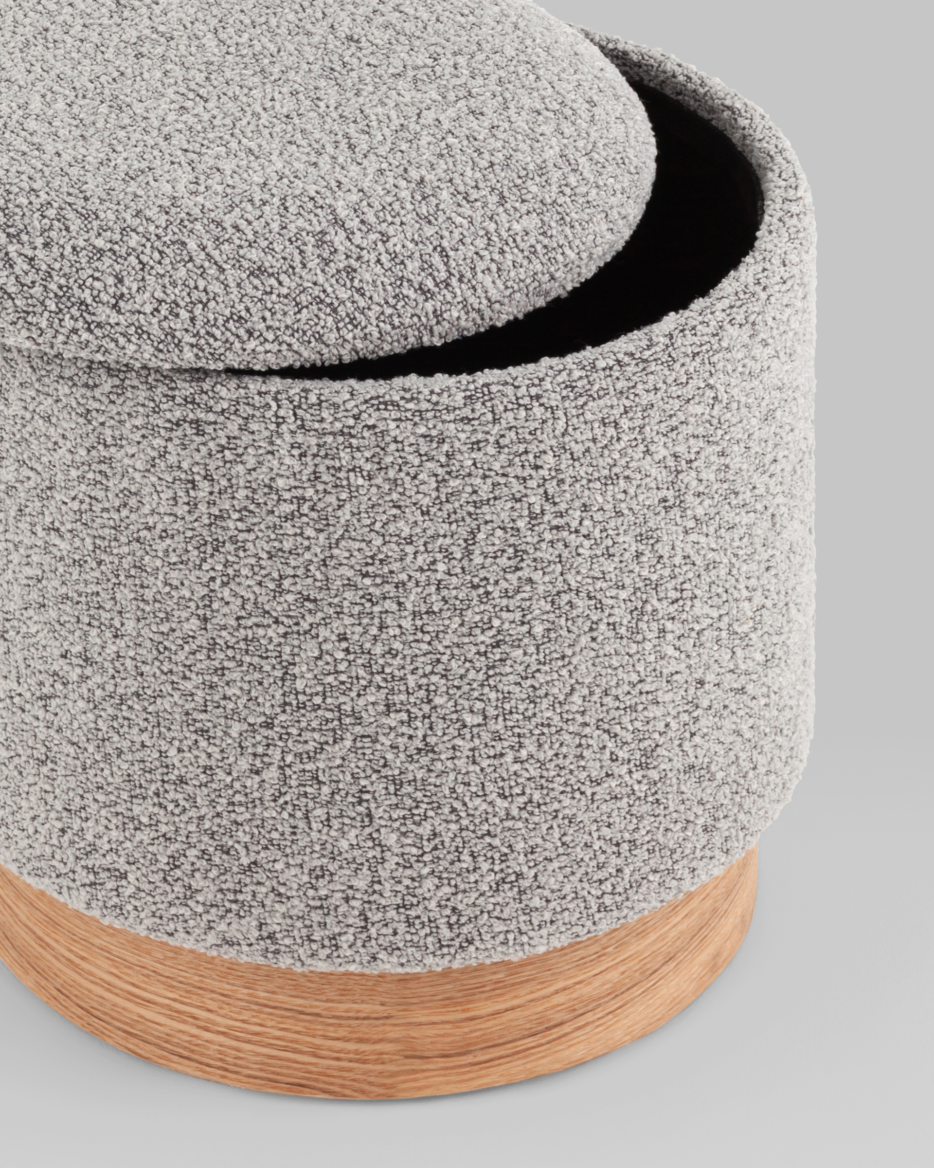 Пуф с ящиком Холли XS букле серый — изображение 4