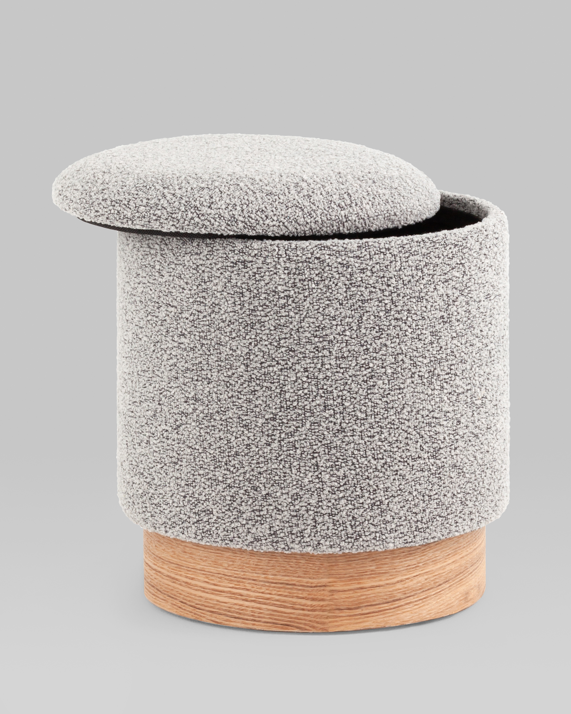 Пуф с ящиком Холли XS букле серый — изображение 5