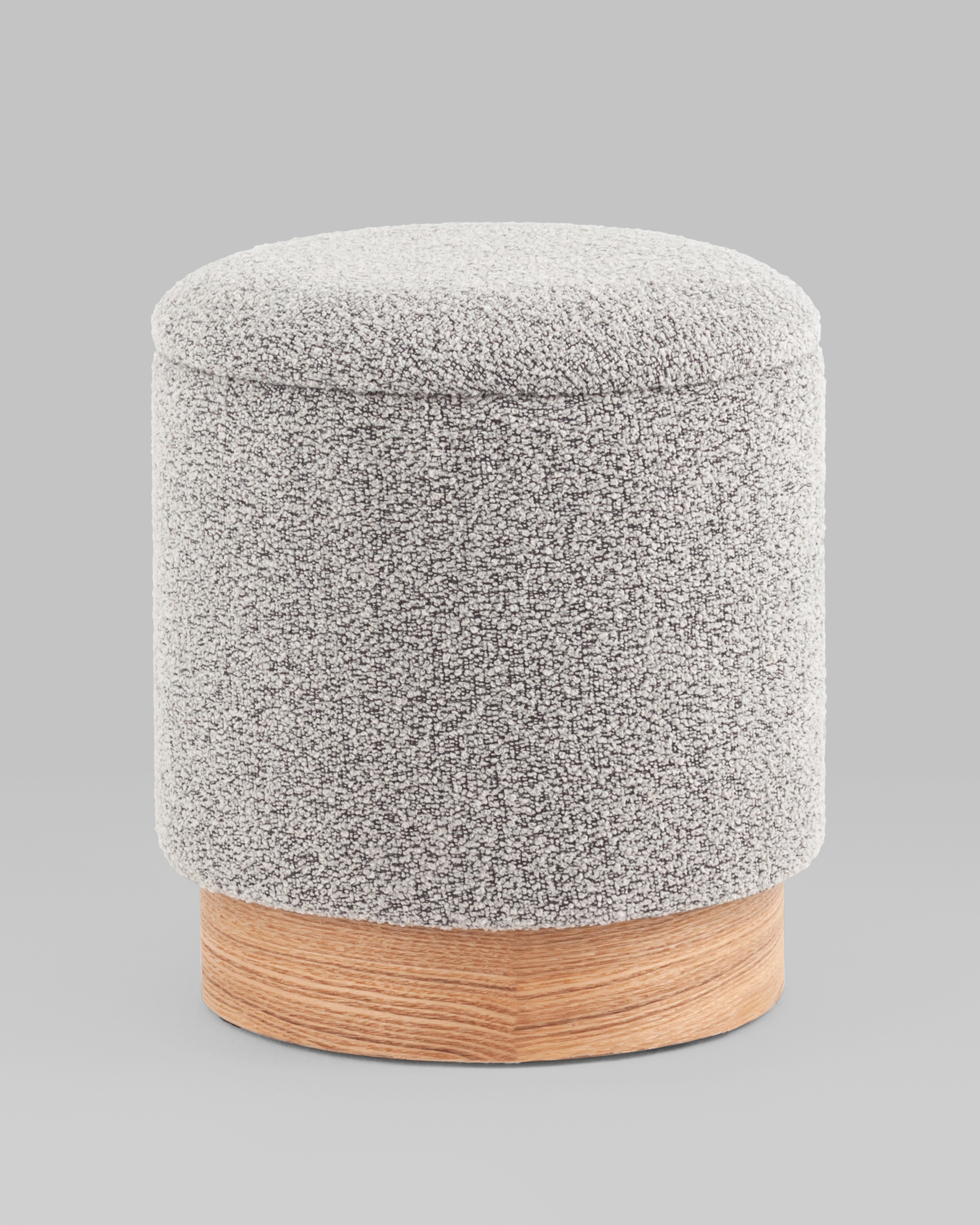 Пуф с ящиком Холли XS букле серый — изображение 2