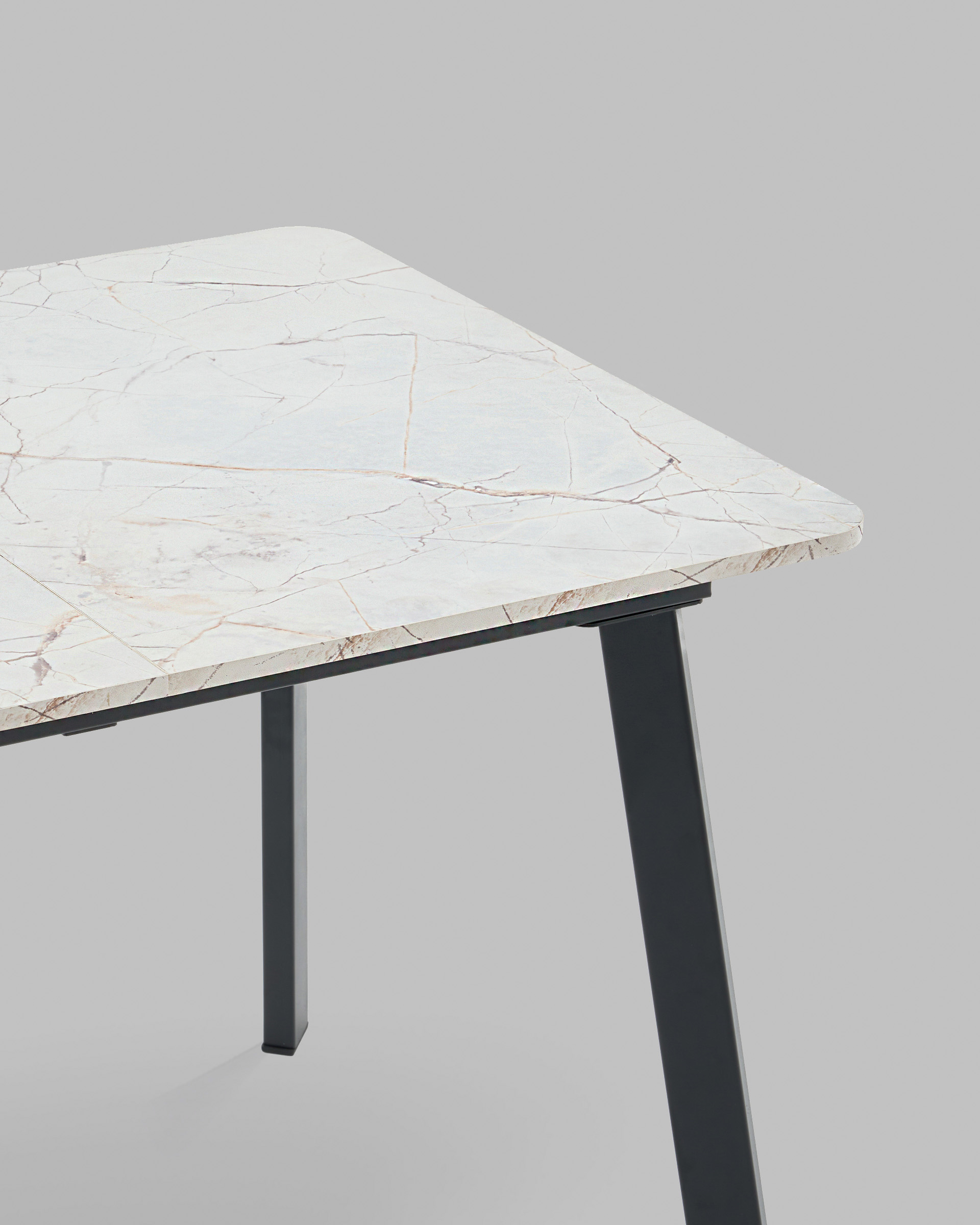 Стол Batu new 120-160/80/76 столешница ЛМДФ азул оникс подстолье металл черный — изображение 8