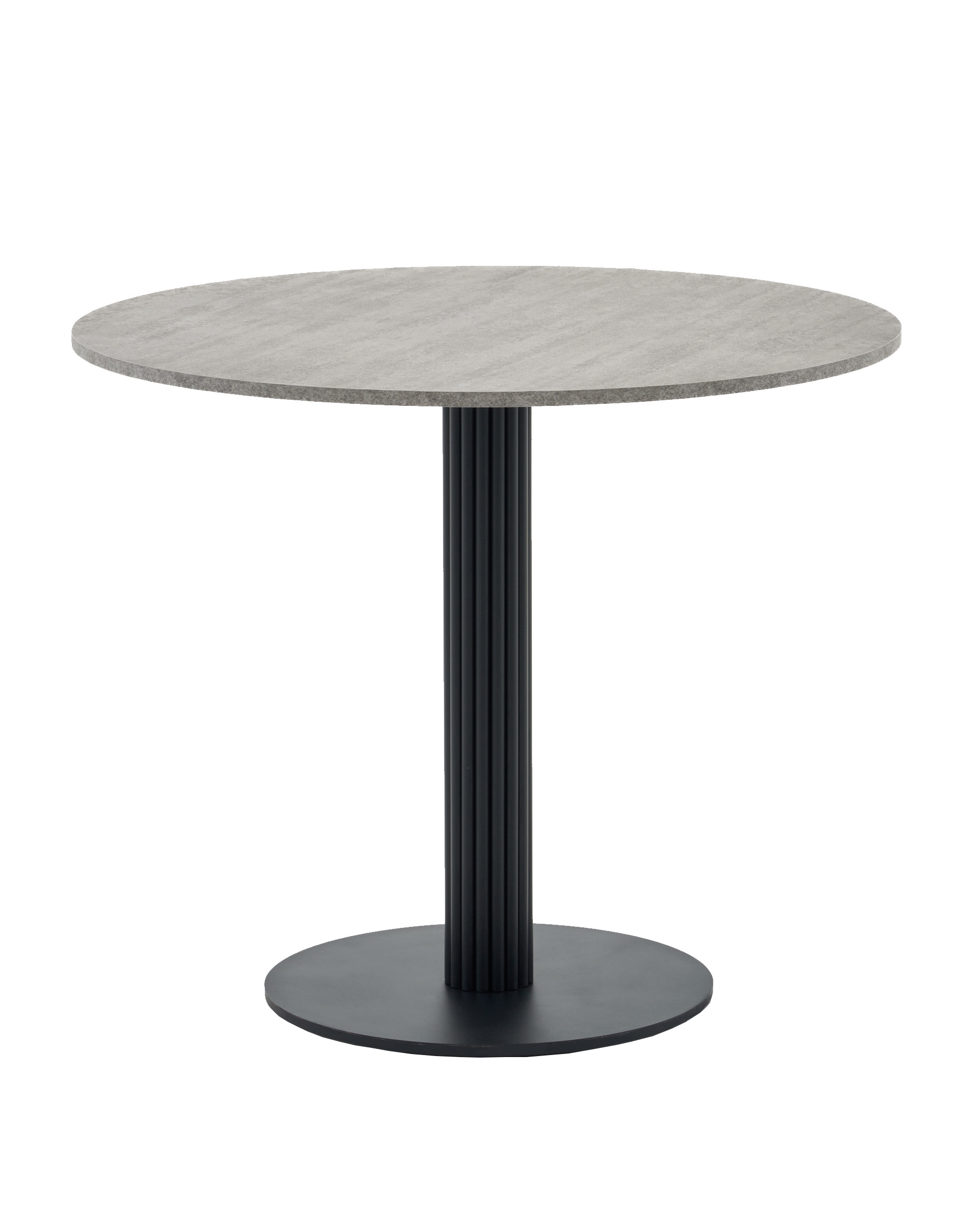 Стол круглый Фризбин D90, столешница МДФ сегни темный, основание металл черный