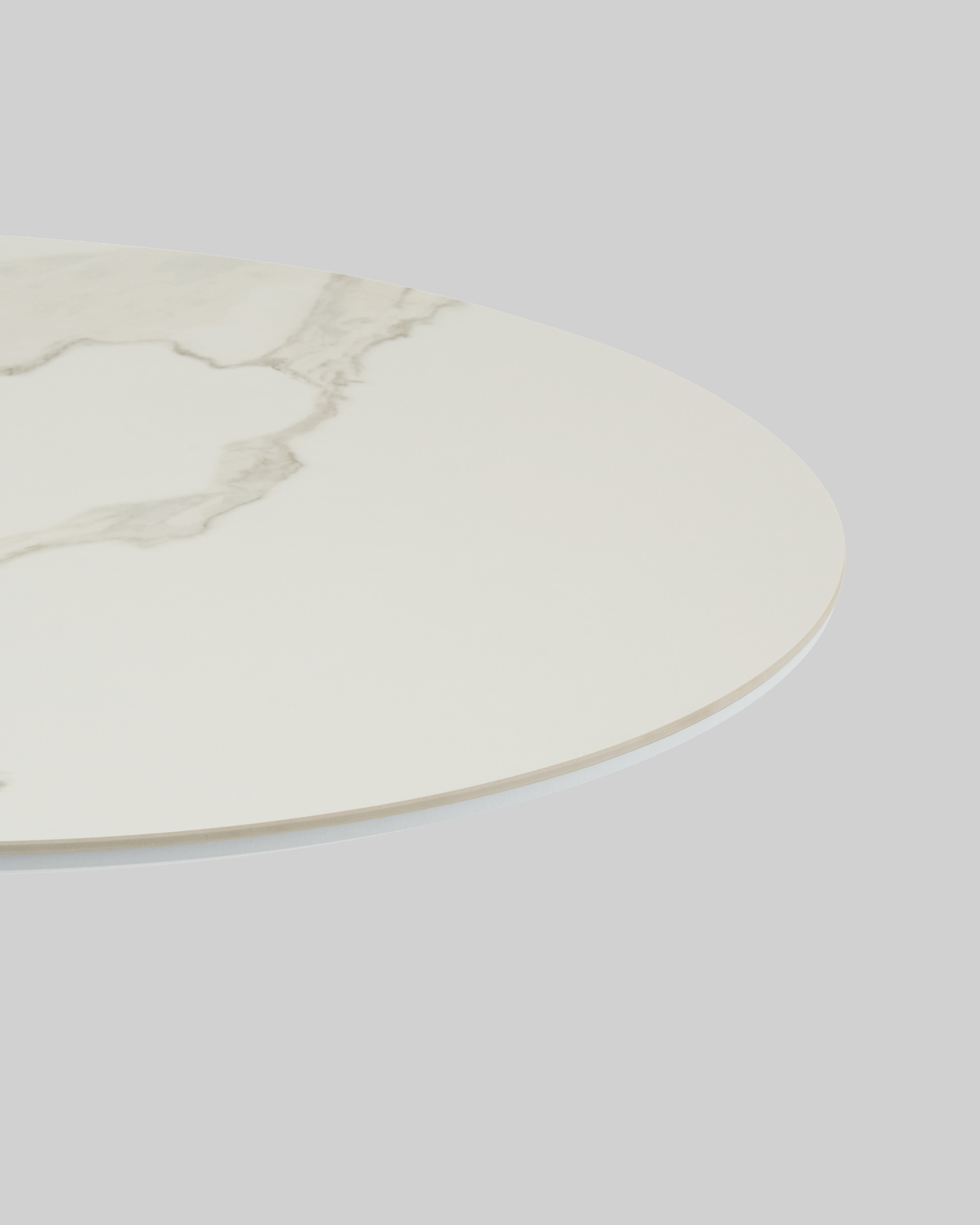 Стол круглый Терралино D90 верх керамика белый матовый, основание металл белый — изображение 6