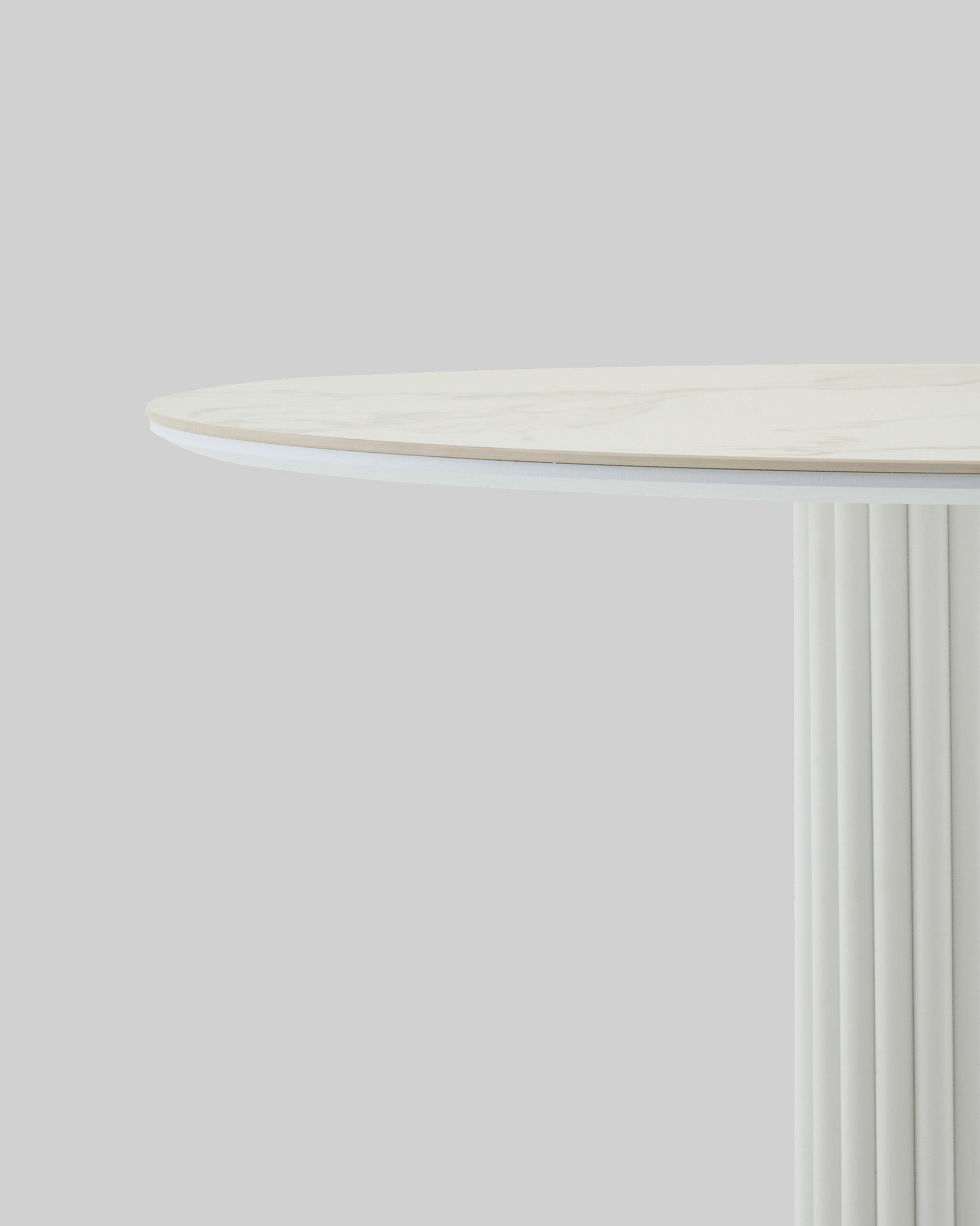 Стол круглый Терралино D90 верх керамика белый матовый, основание металл белый — изображение 8