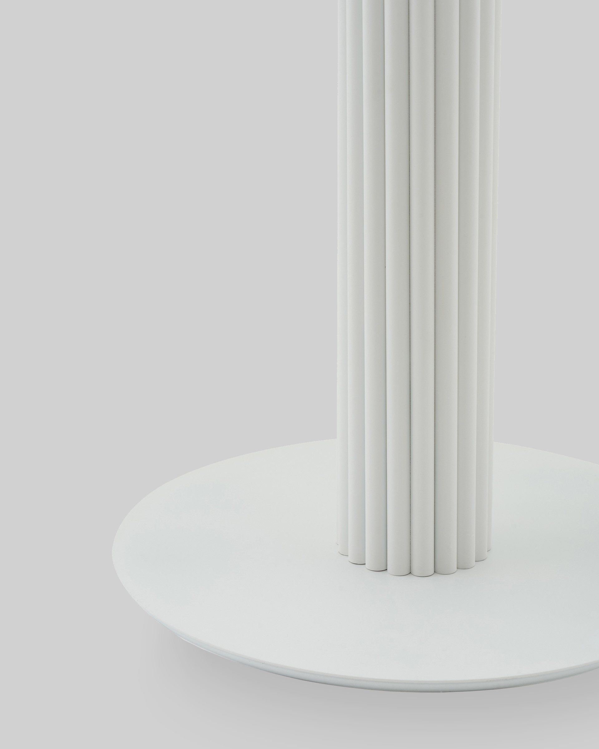Стол круглый Терралино D90 верх керамика белый матовый, основание металл белый — изображение 9