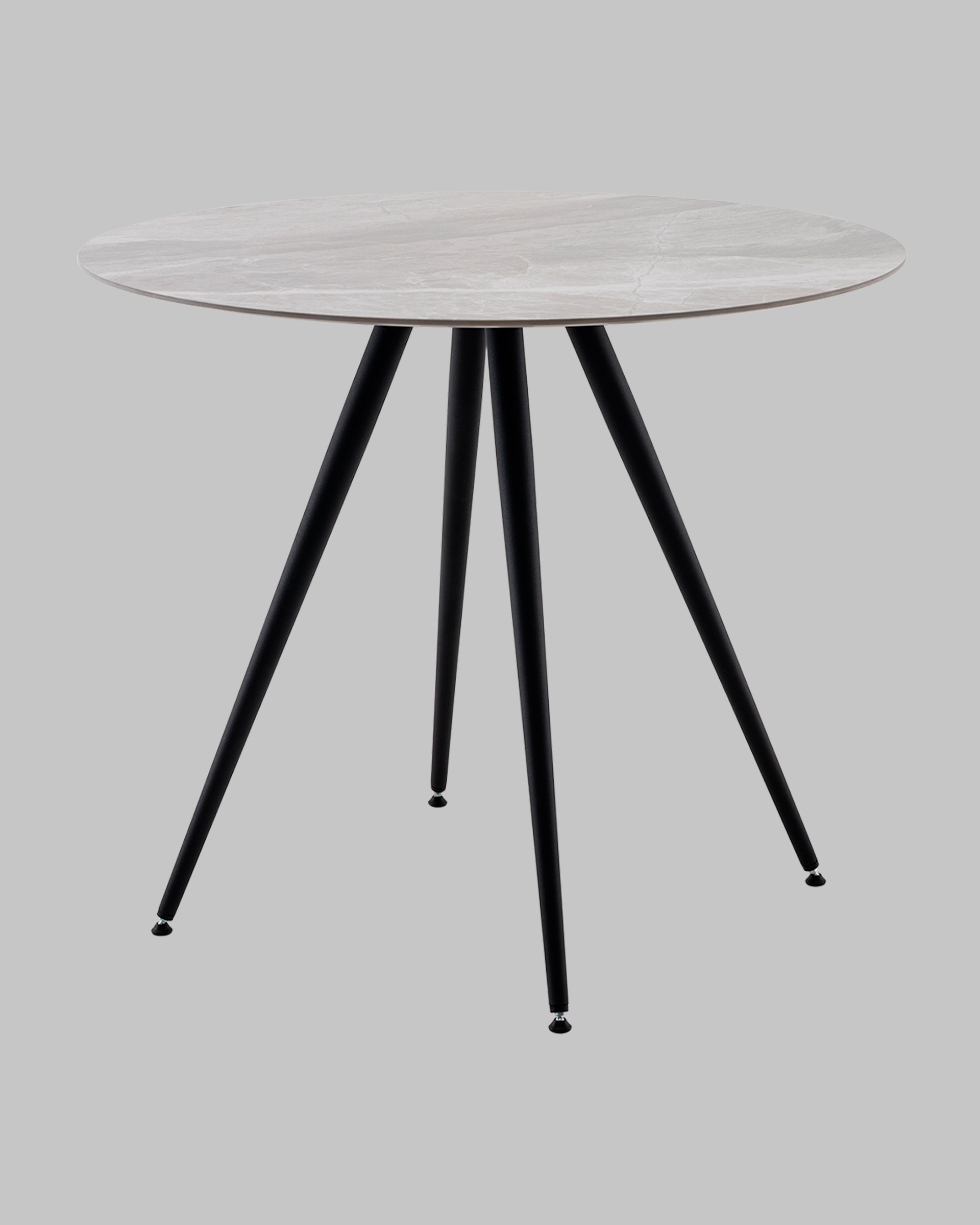 Стол Ники круглый столешница керамика Italian light grey 900 — изображение 2