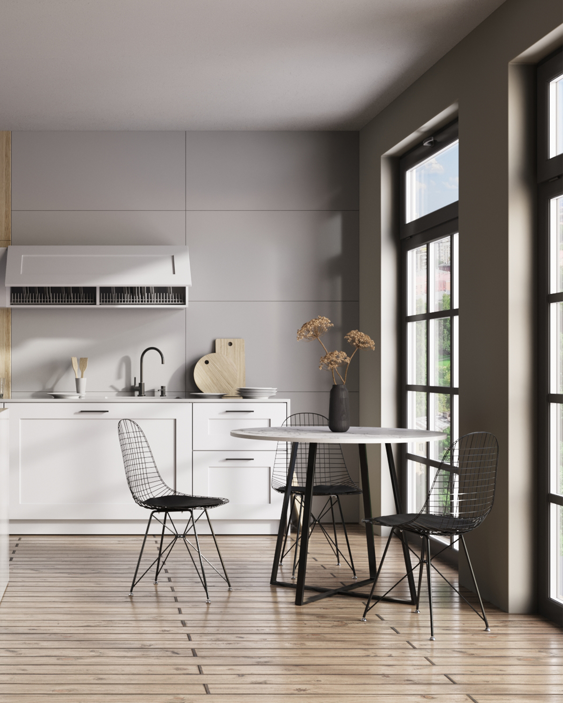 Стул обеденный Eiffel черный с черной подушкой — изображение 4