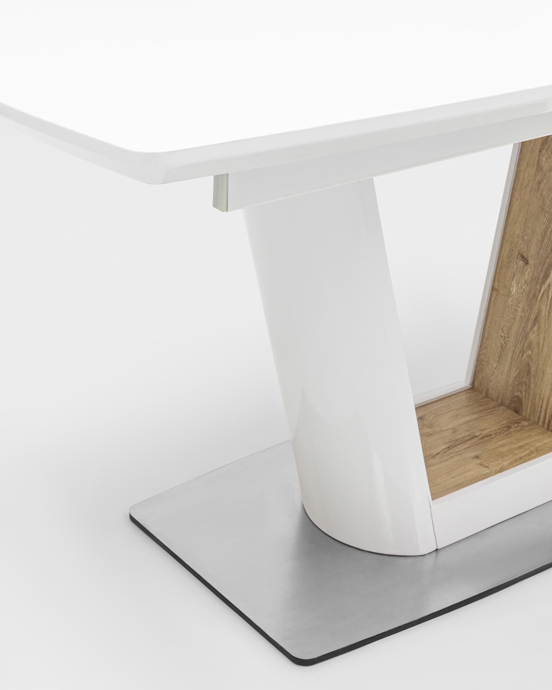 Стол обеденный Атланта раскладной 160-200*90 глянцевый белый — изображение 9