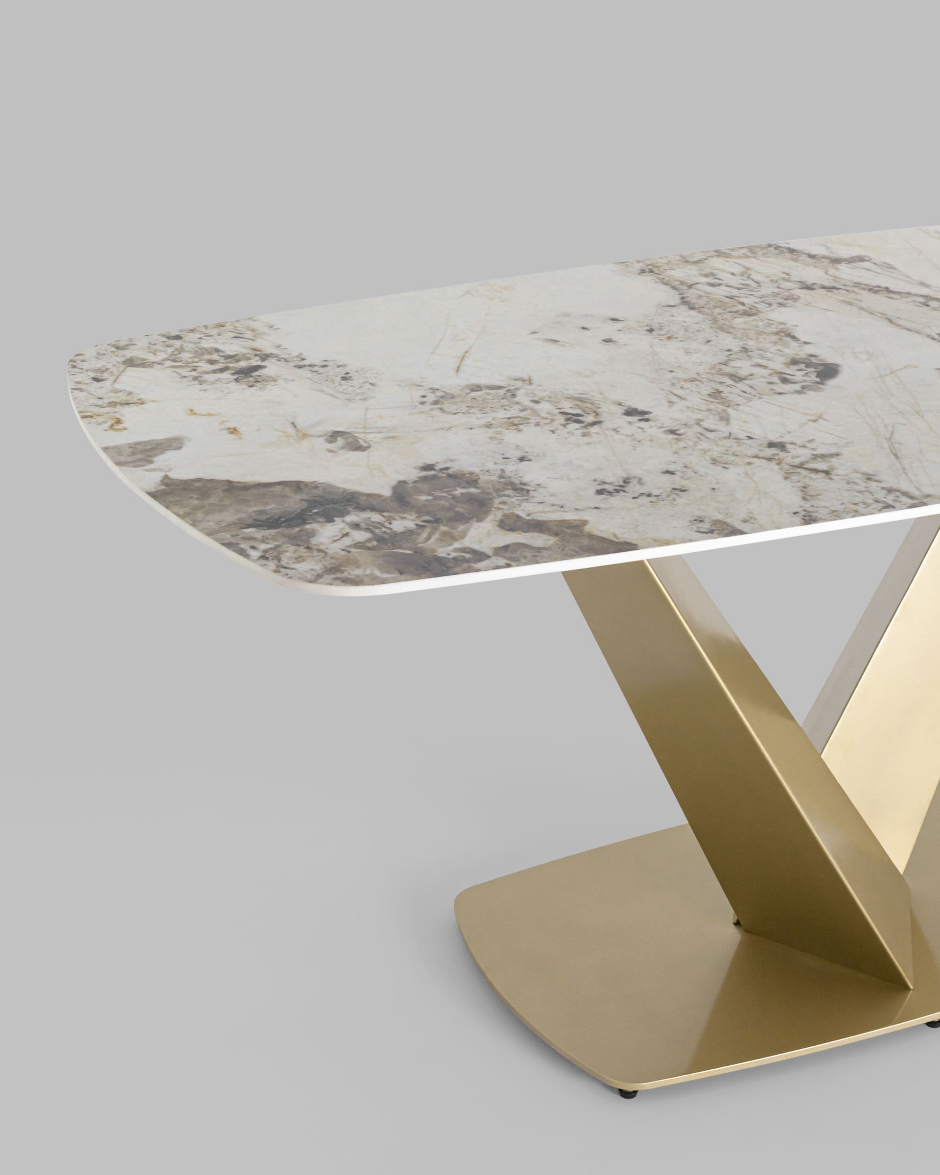 Стол обеденный Аврора 180*90 керамика светлая — изображение 8