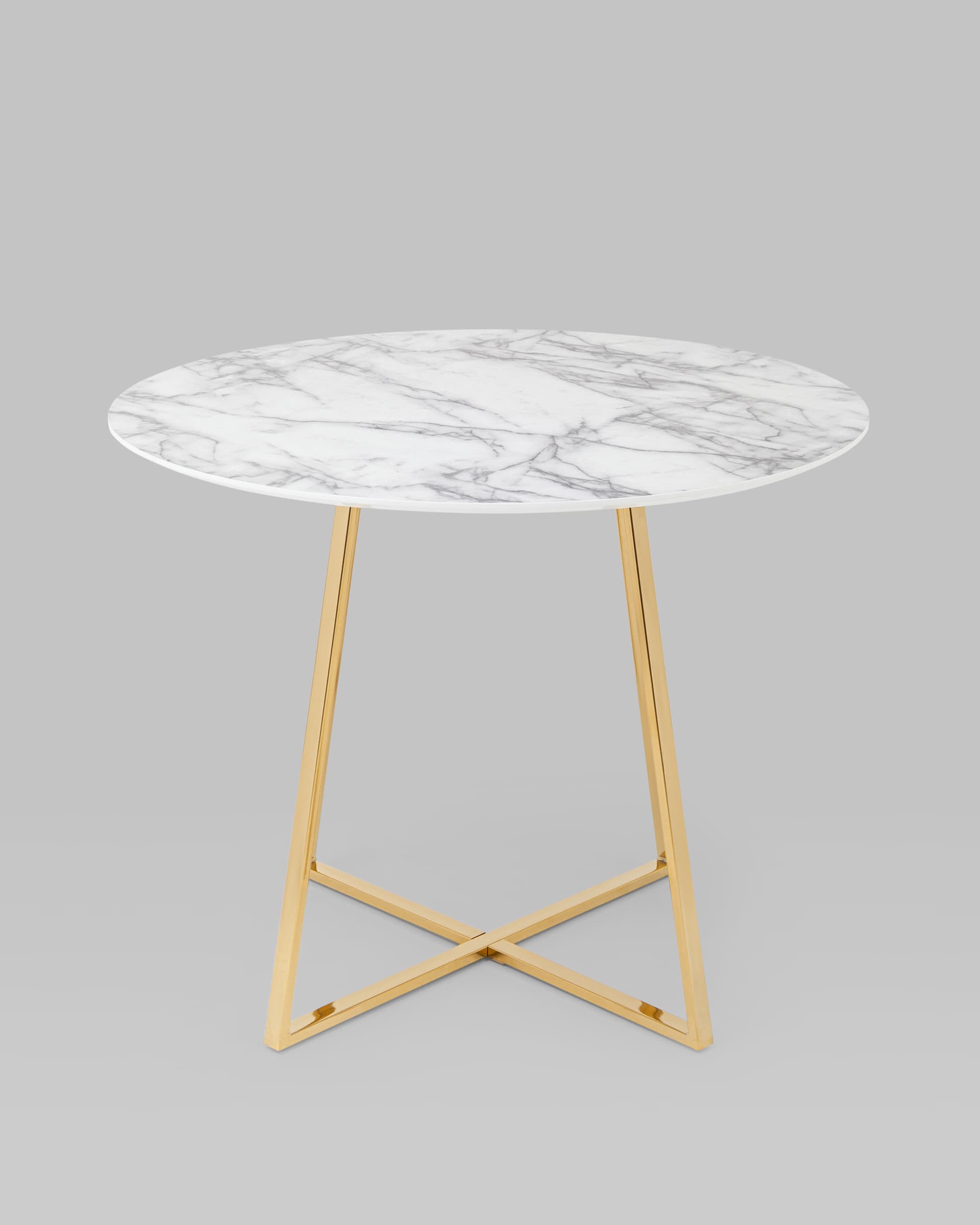 Стол обеденный Дакота 100*100 белый мрамор ножки золото — изображение 7