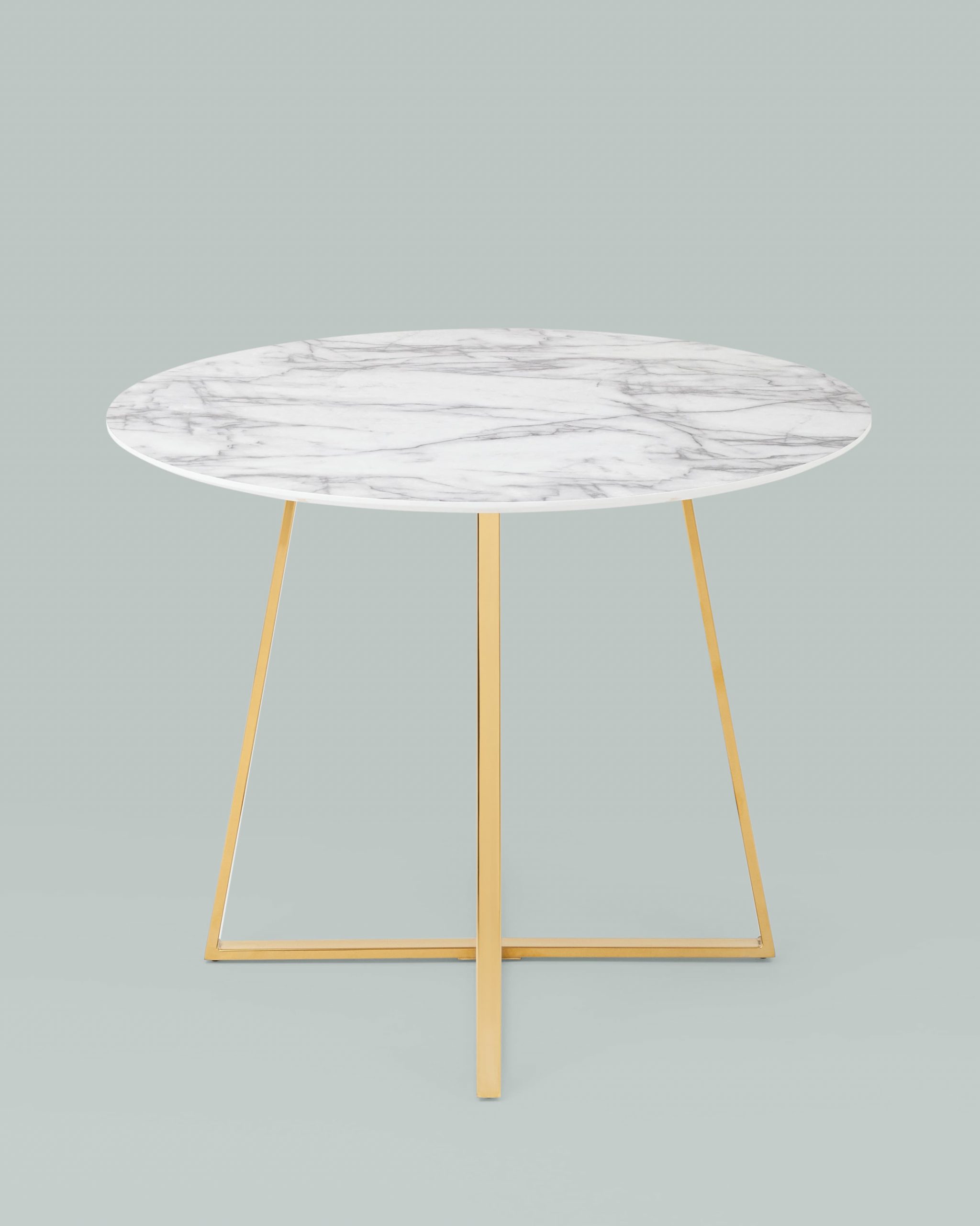 Стол обеденный Дакота 100*100 белый мрамор ножки золото — изображение 8