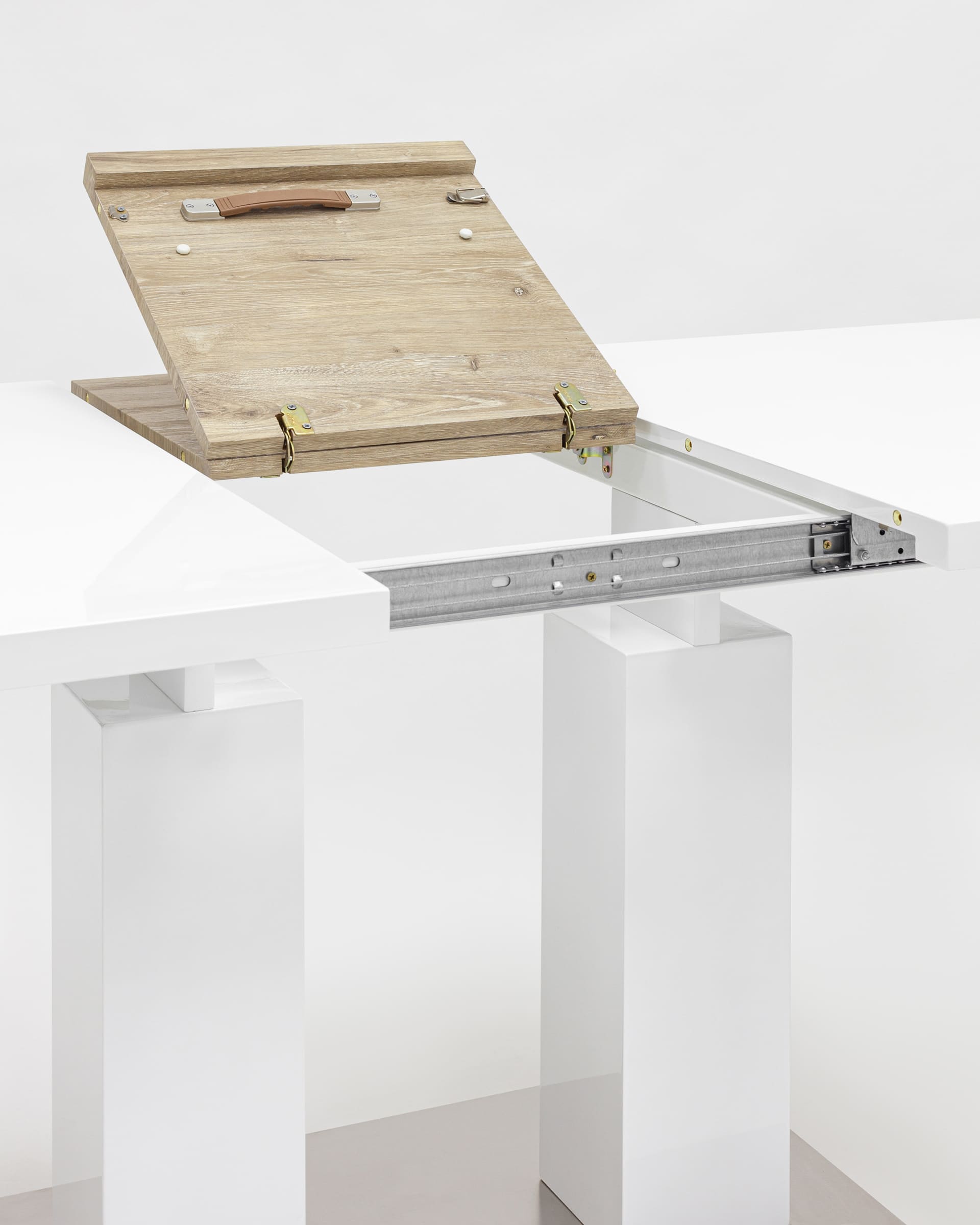 Стол обеденный Сиэтл раскладной 140-180*90 глянцевый белый — изображение 6