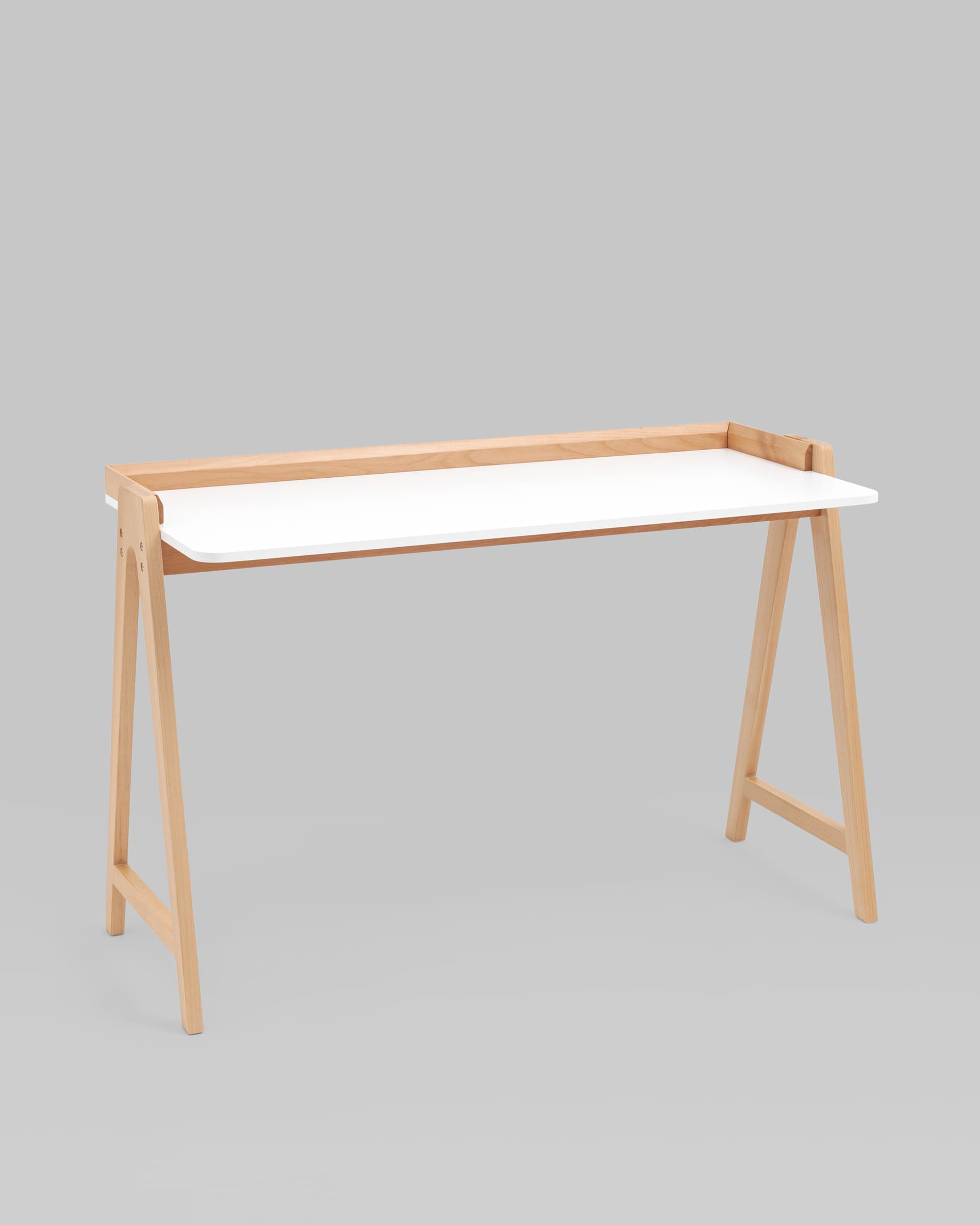 Стол письменный Pyramid 118*53 белый/светлое дерево — изображение 2