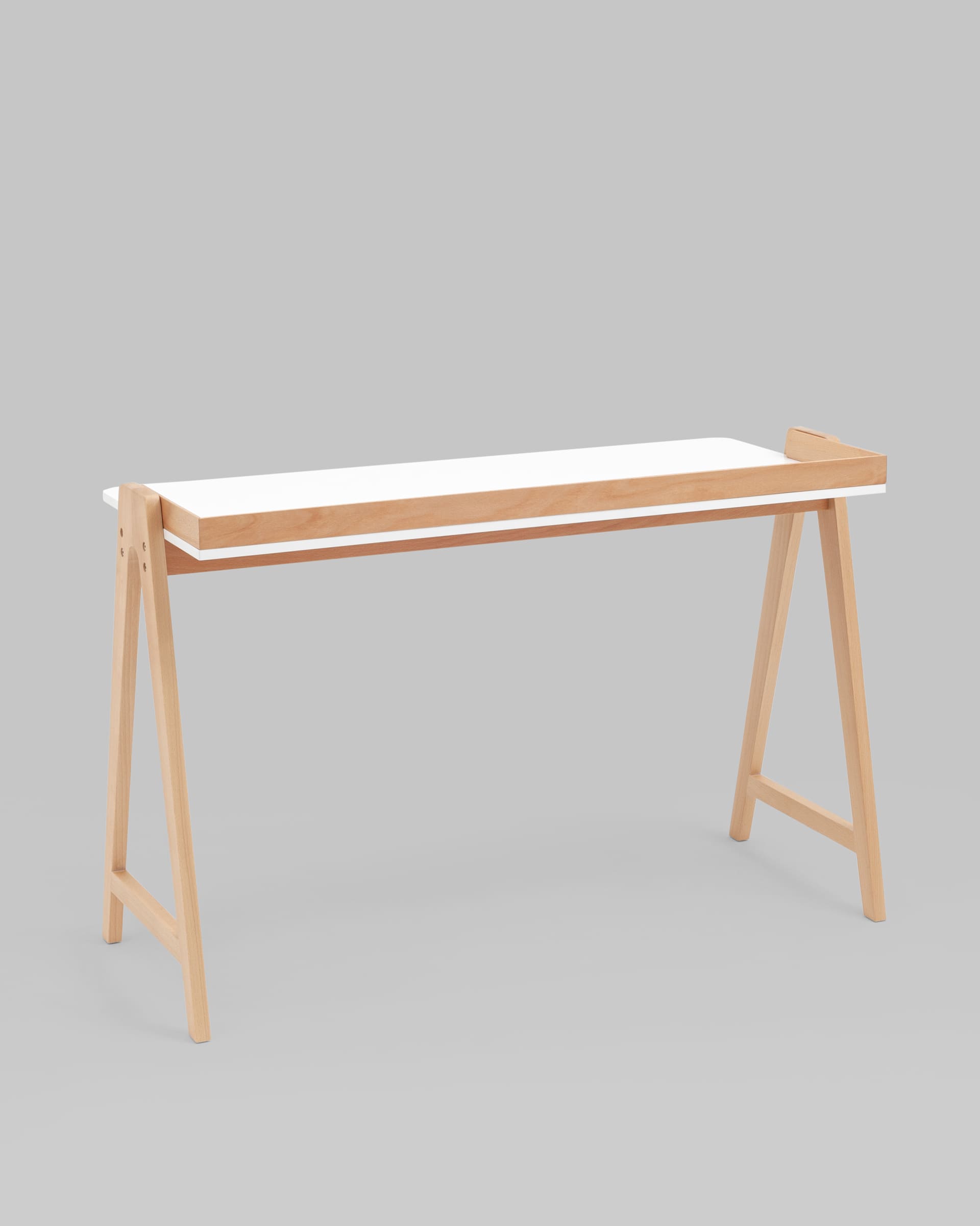 Стол письменный Pyramid 118*53 белый/светлое дерево — изображение 7