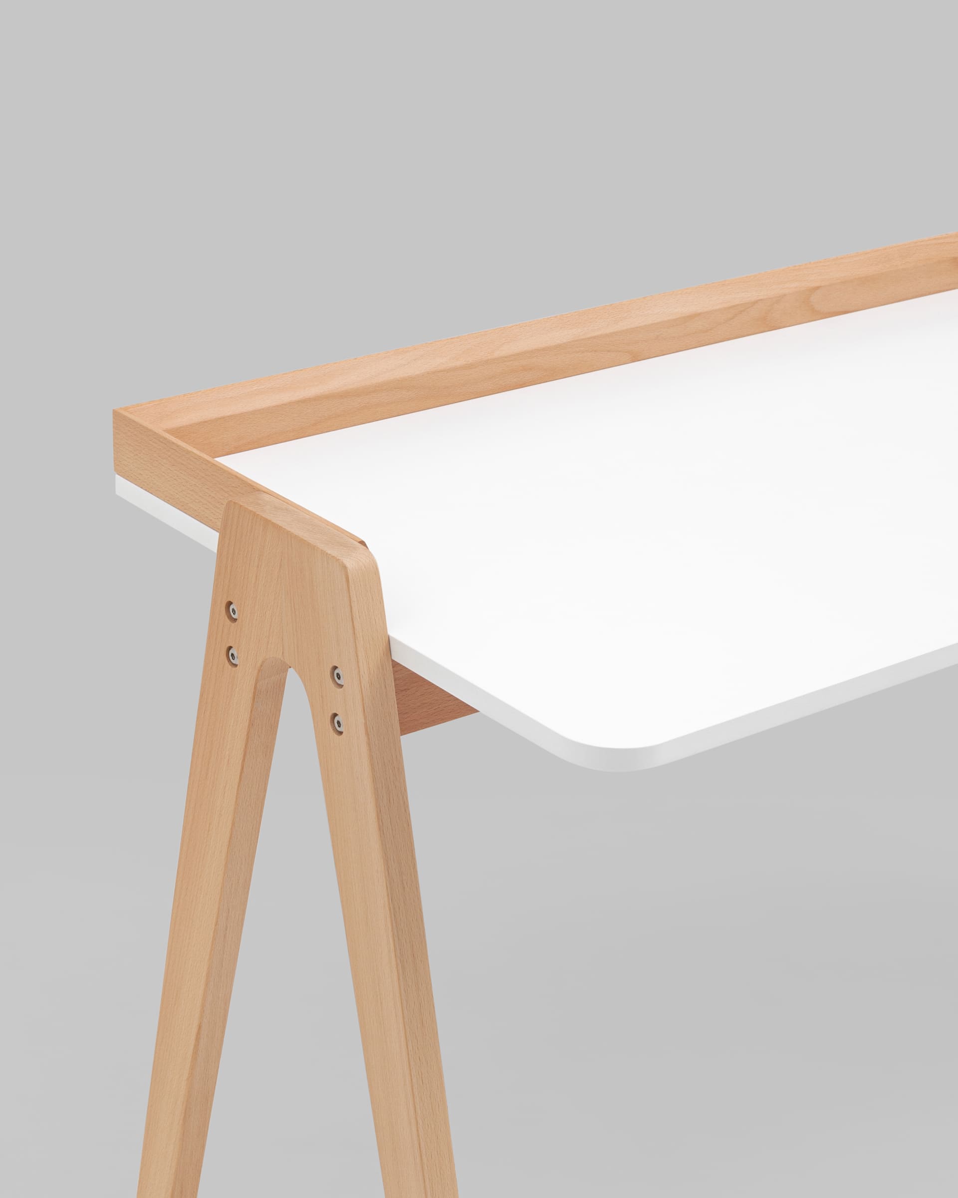 Стол письменный Pyramid 118*53 белый/светлое дерево — изображение 10