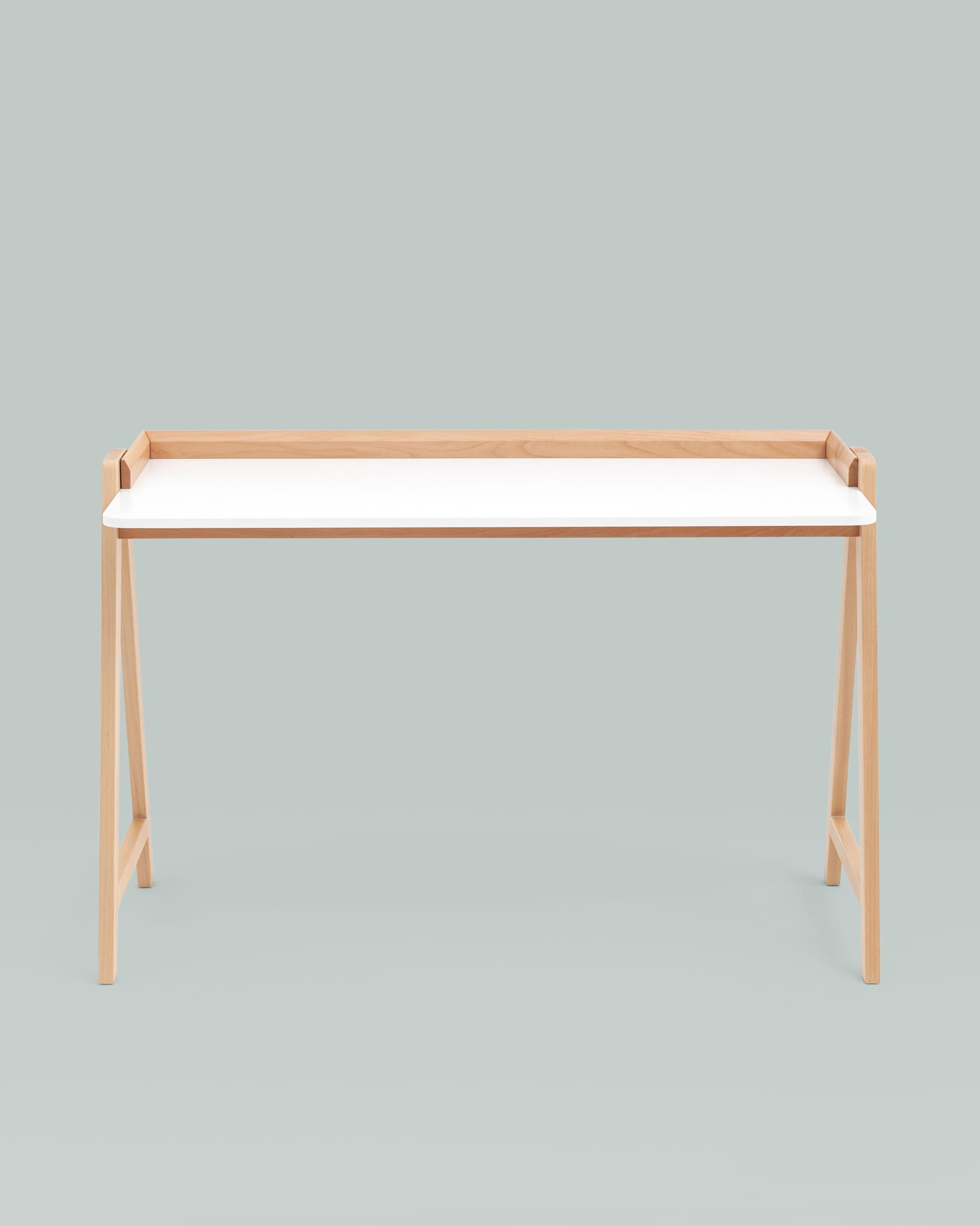 Стол письменный Pyramid 118*53 белый/светлое дерево — изображение 8