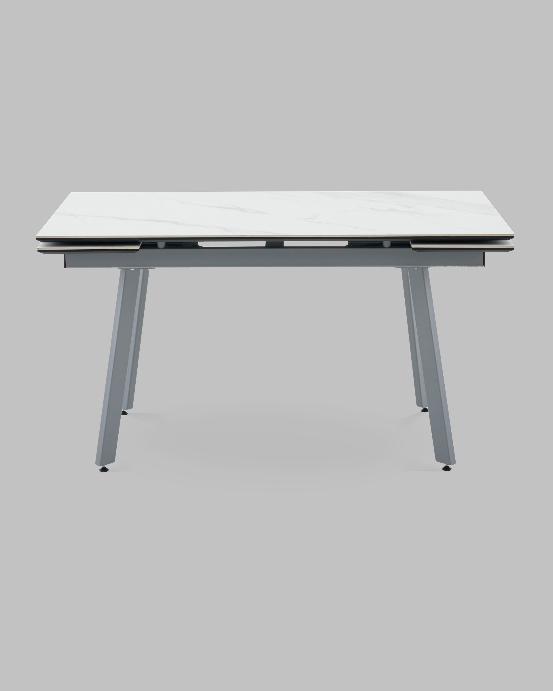 Стол Тайл 140-200/85/75 столешница Snow white подстолье металл серый — изображение 3