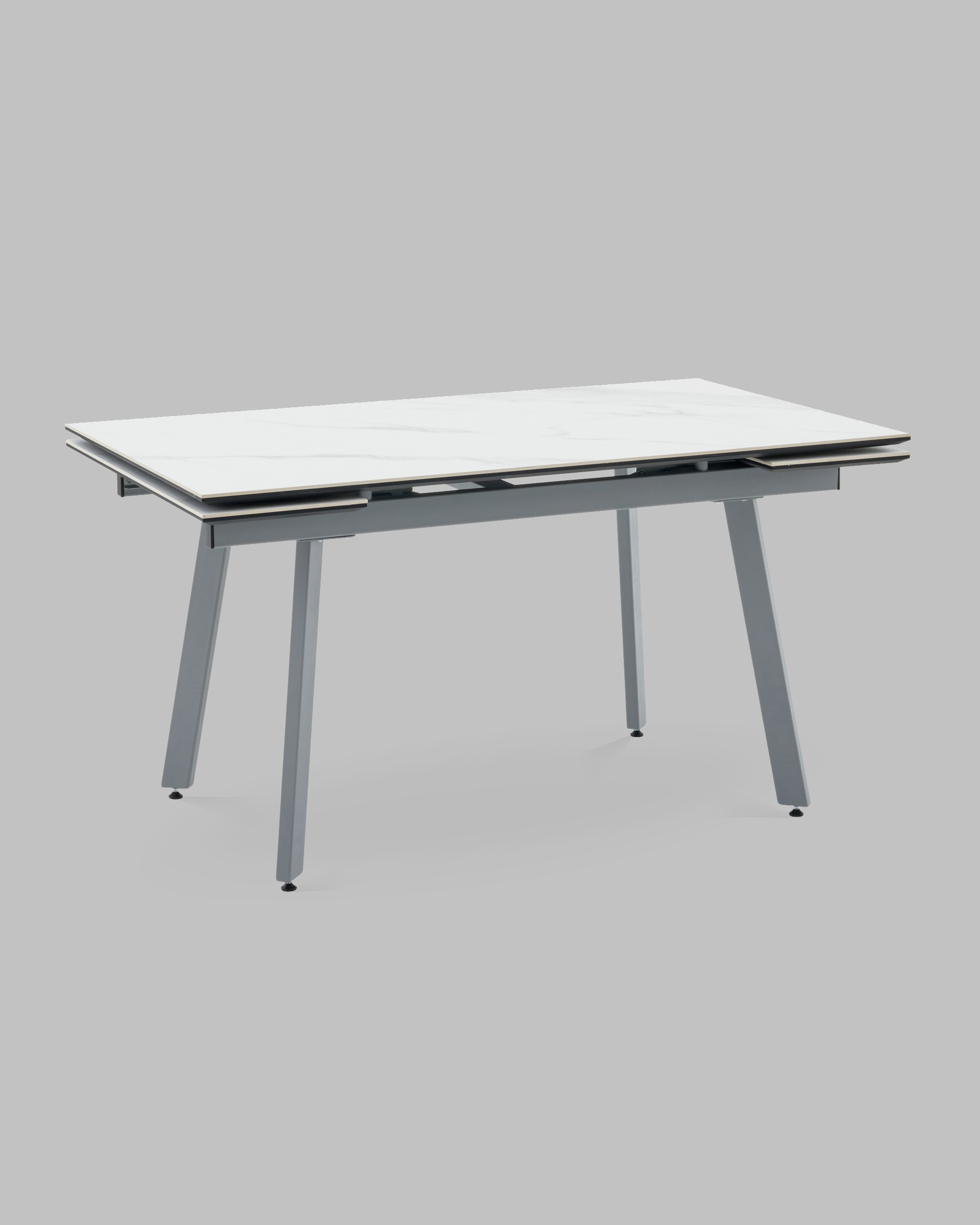 Стол Тайл 140-200/85/75 столешница Snow white подстолье металл серый — изображение 2