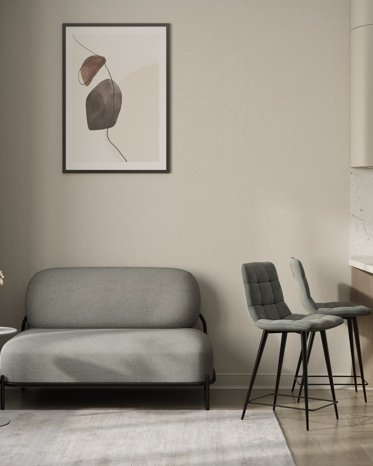 Стул полубарный Джанго велюр серый высота сиденья 60 см — изображение 4