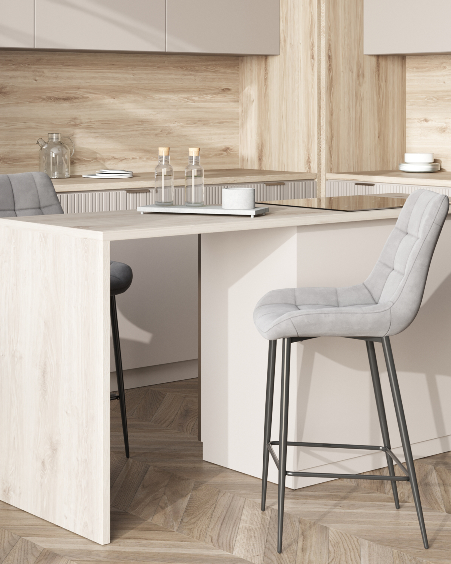 Стул барный Флекс велюр серый — изображение 3