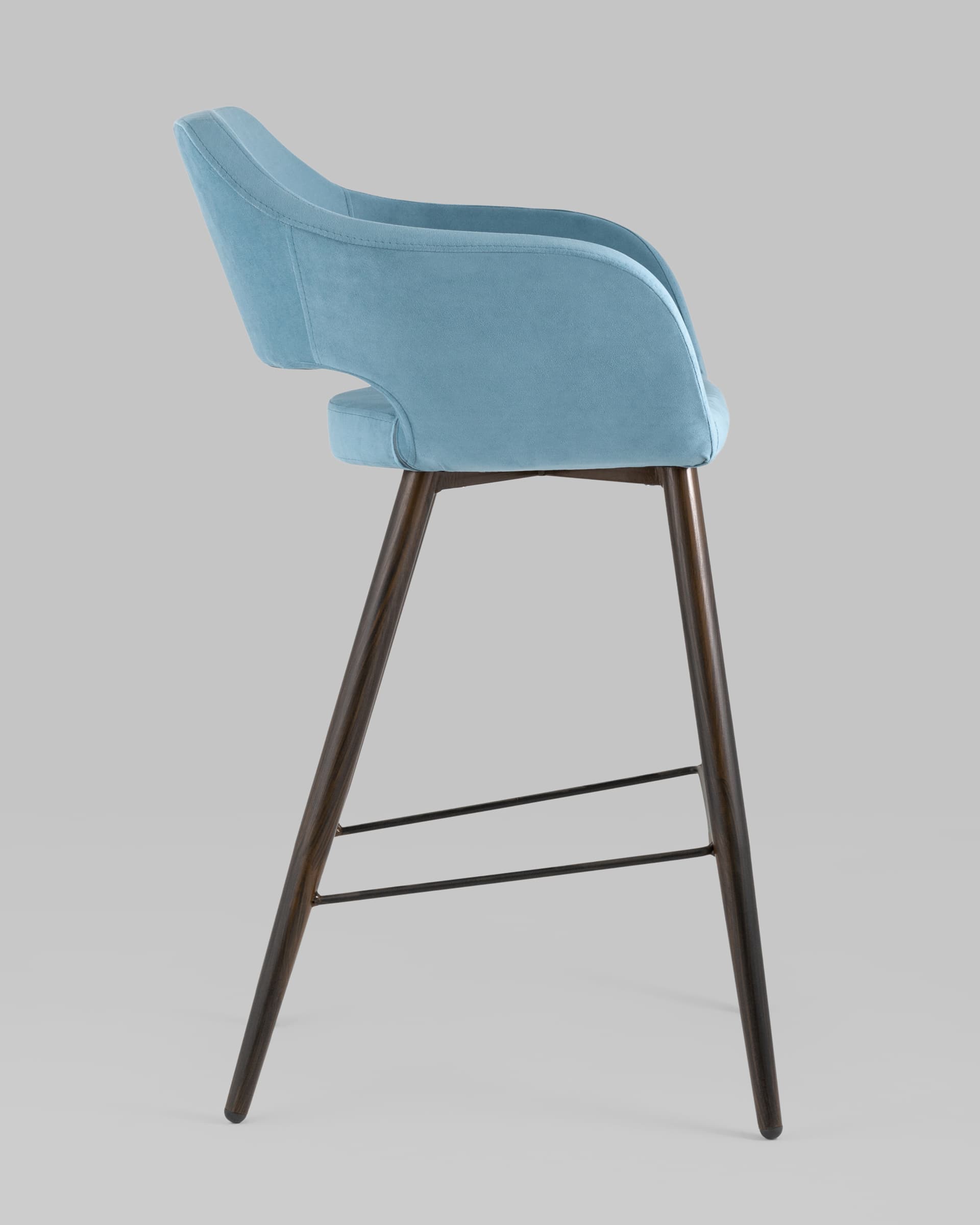 Стул барный Саймон велюр пыльно-голубой — изображение 4