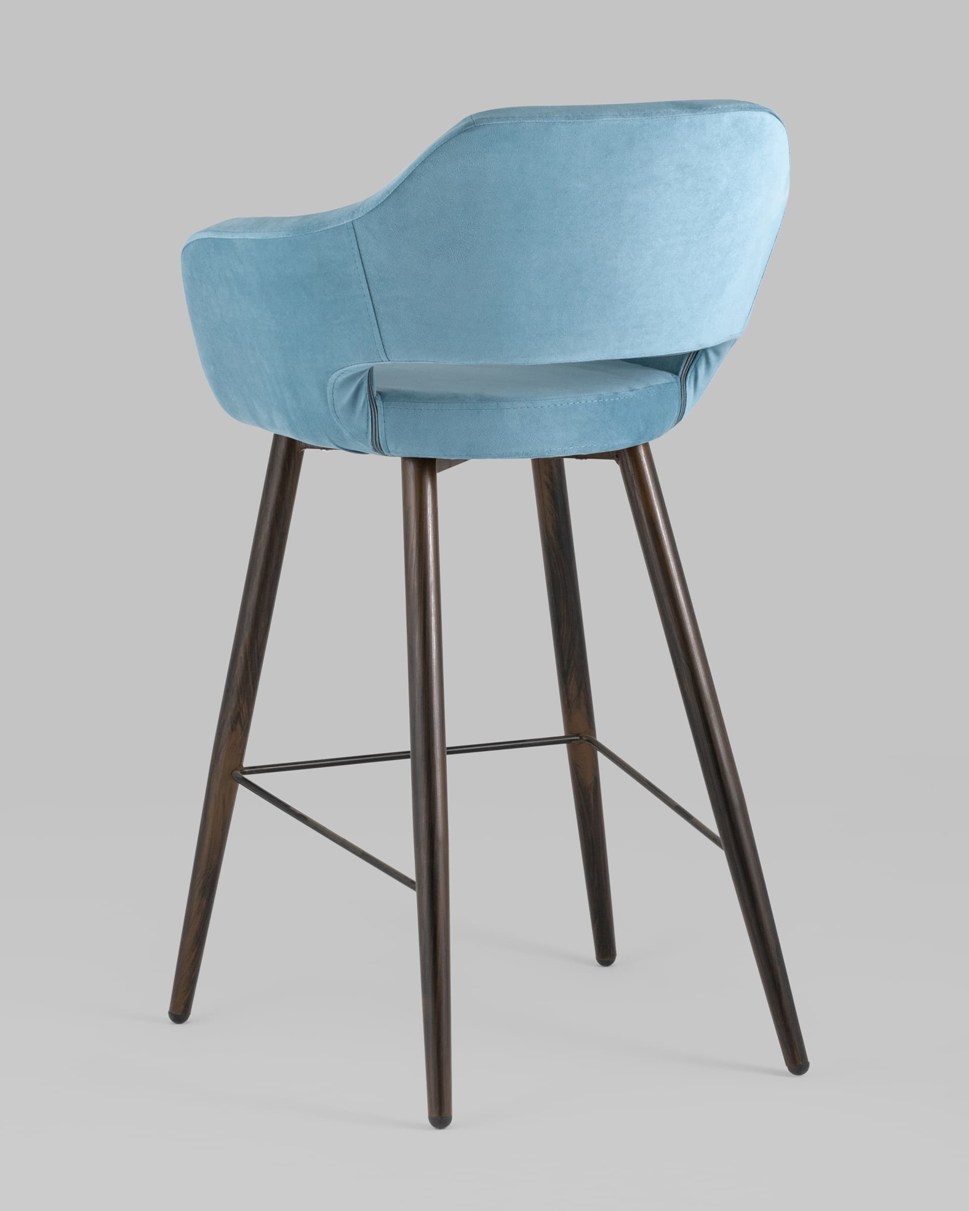 Стул барный Саймон велюр пыльно-голубой — изображение 6