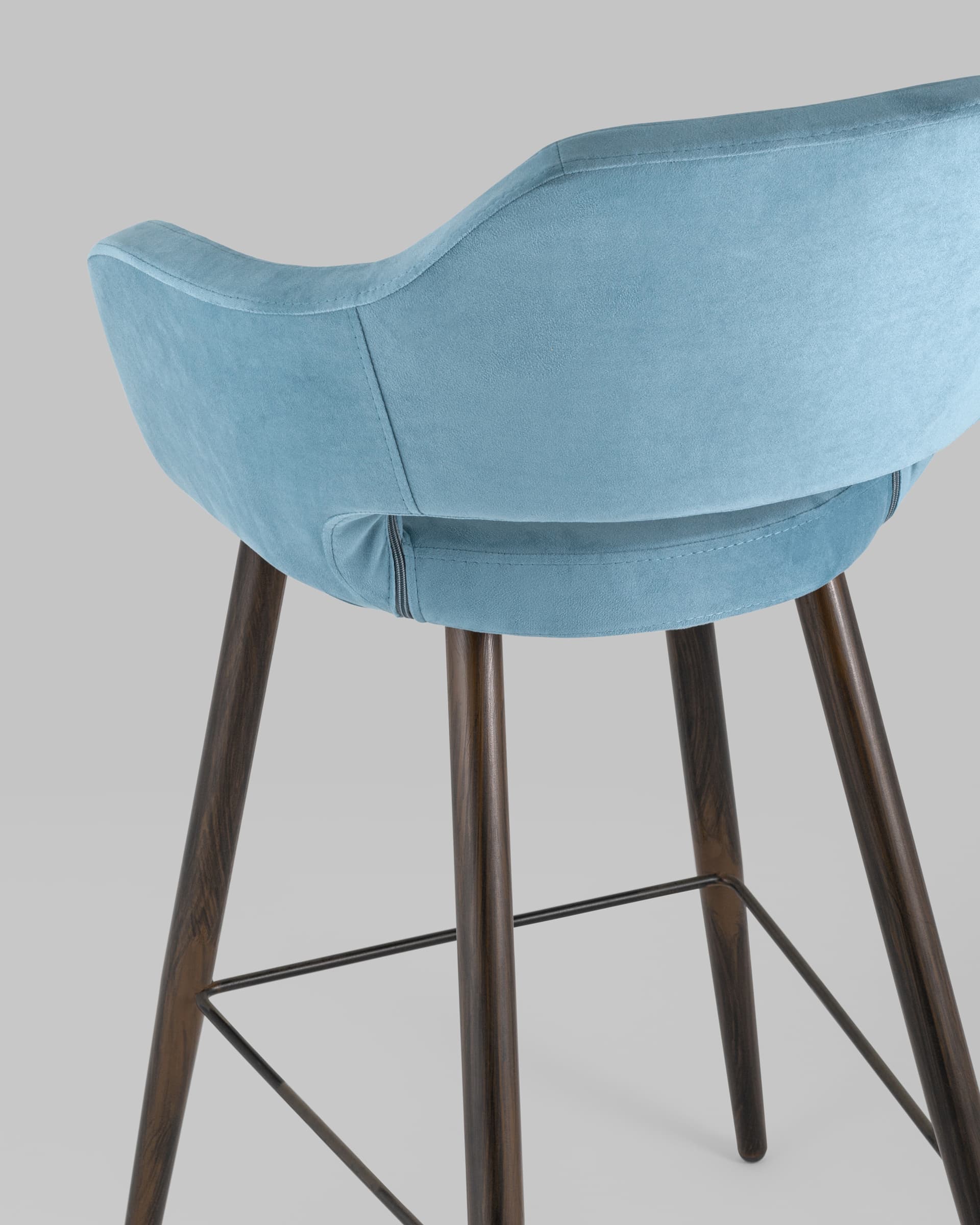 Стул барный Саймон велюр пыльно-голубой — изображение 7