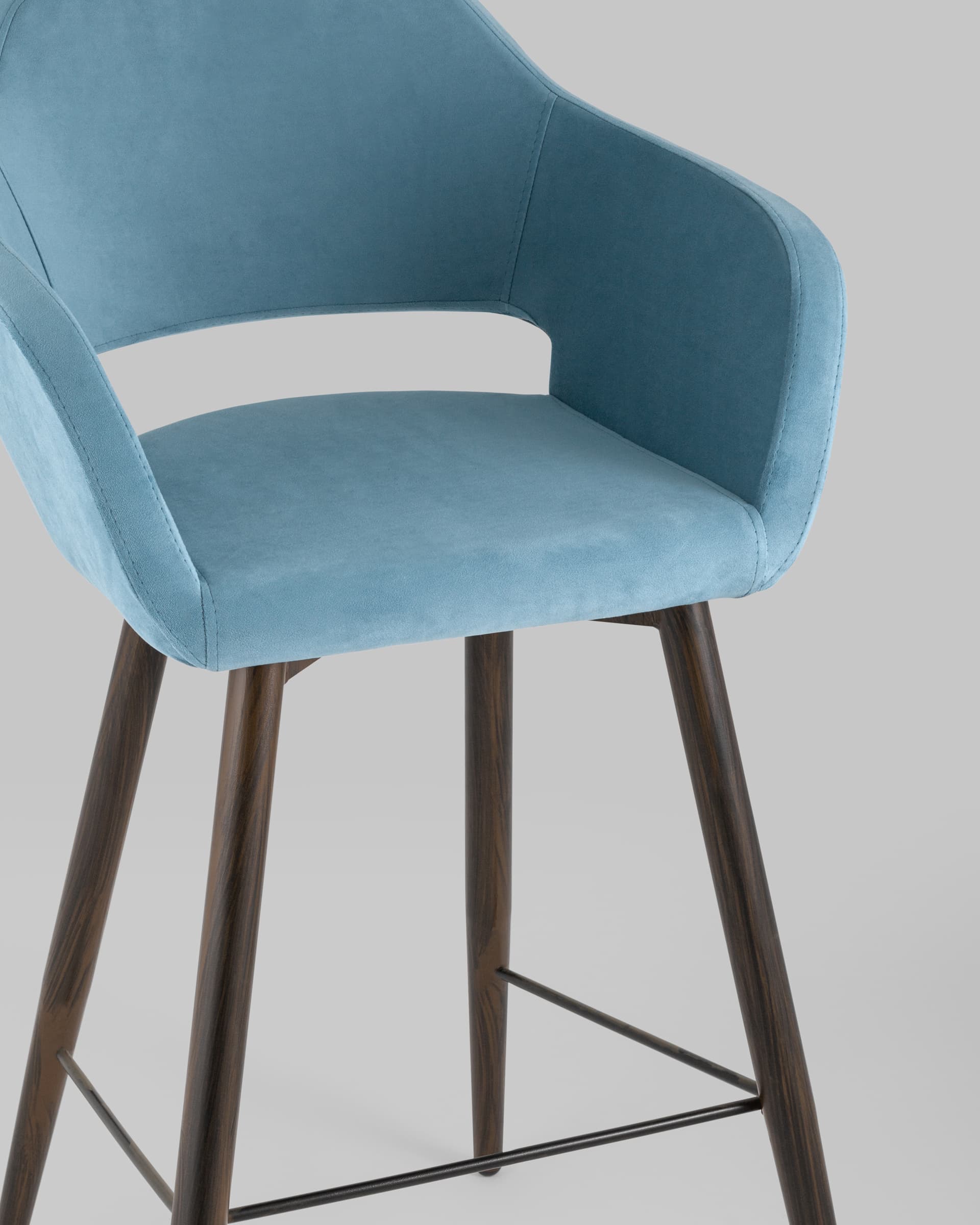 Стул барный Саймон велюр пыльно-голубой — изображение 8