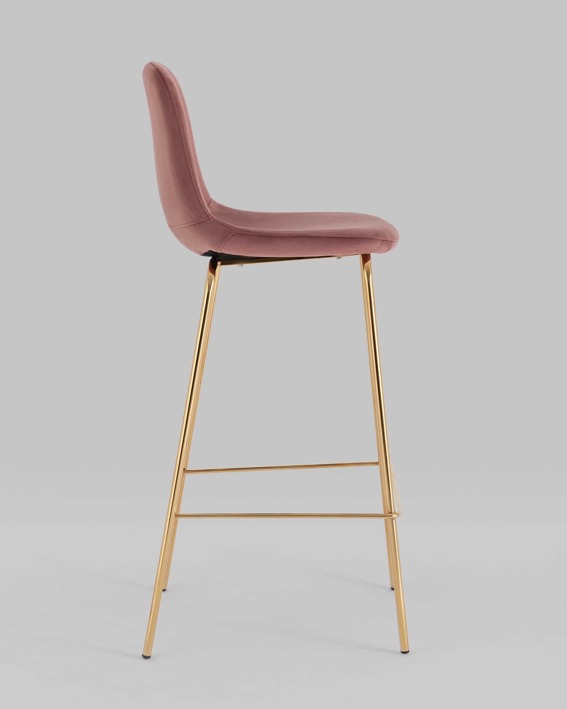 Стул барный Валенсия SN велюр пыльно-розовый золотые ножки — изображение 6