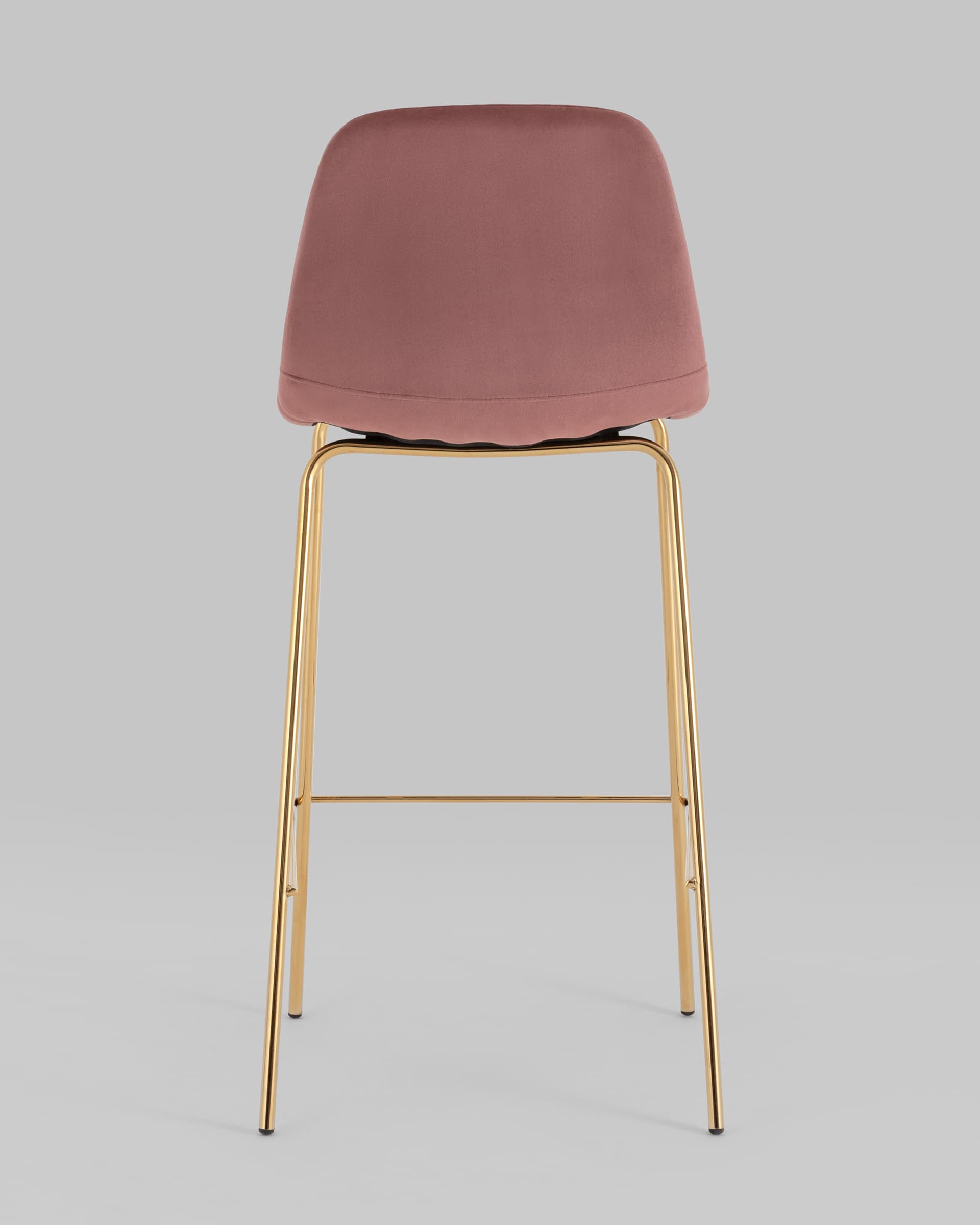 Стул барный Валенсия SN велюр пыльно-розовый золотые ножки — изображение 7