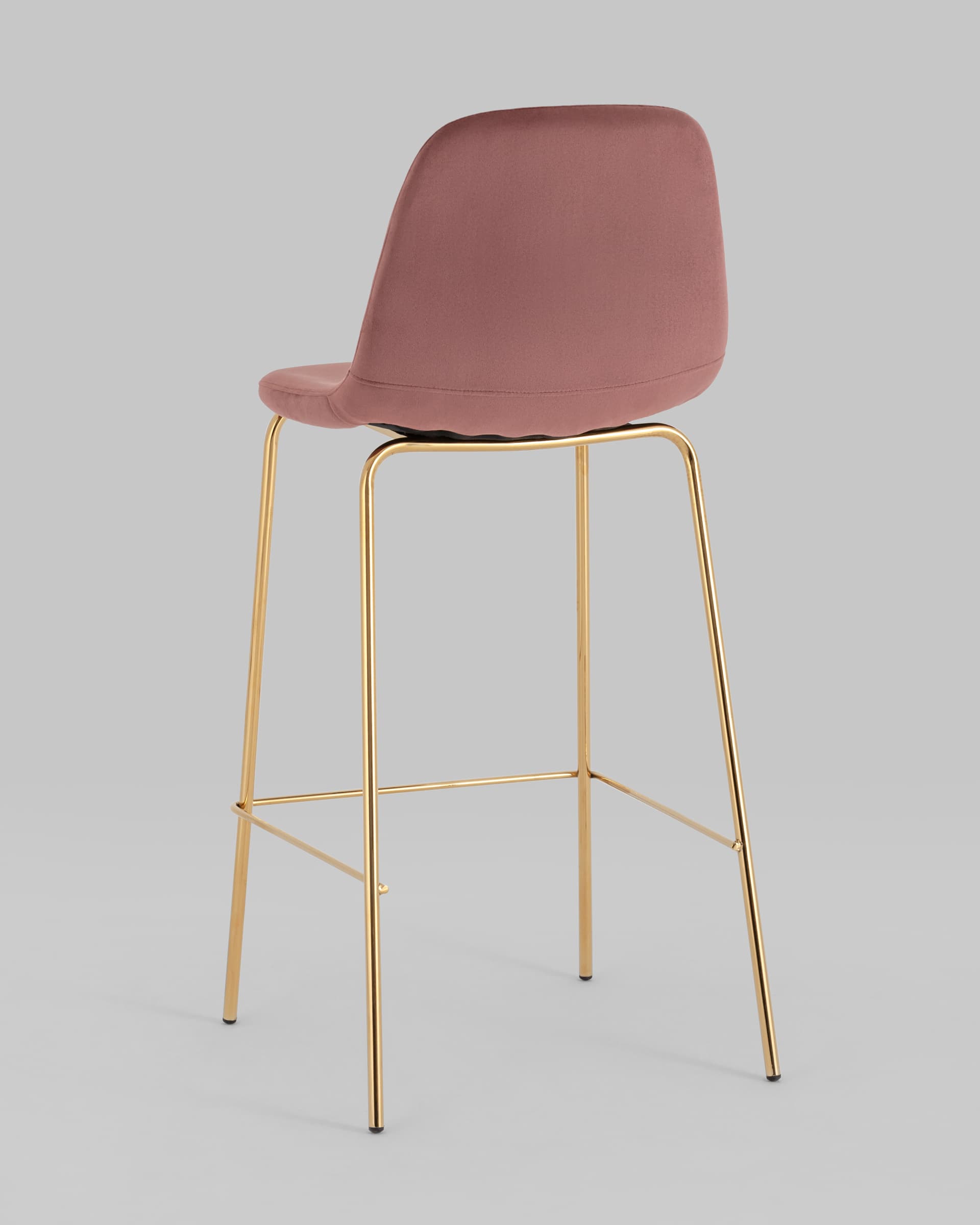 Стул барный Валенсия SN велюр пыльно-розовый золотые ножки — изображение 8