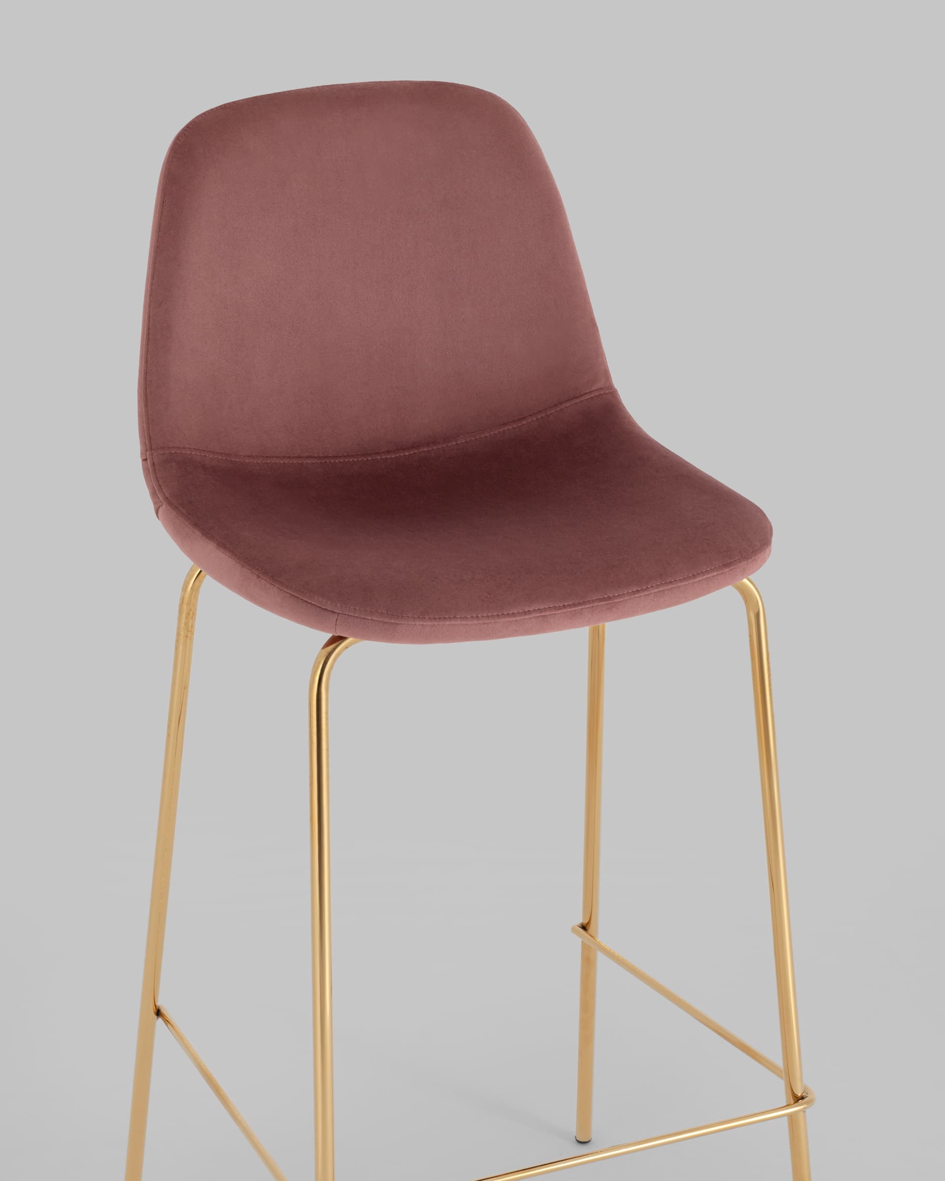 Стул барный Валенсия SN велюр пыльно-розовый золотые ножки — изображение 10