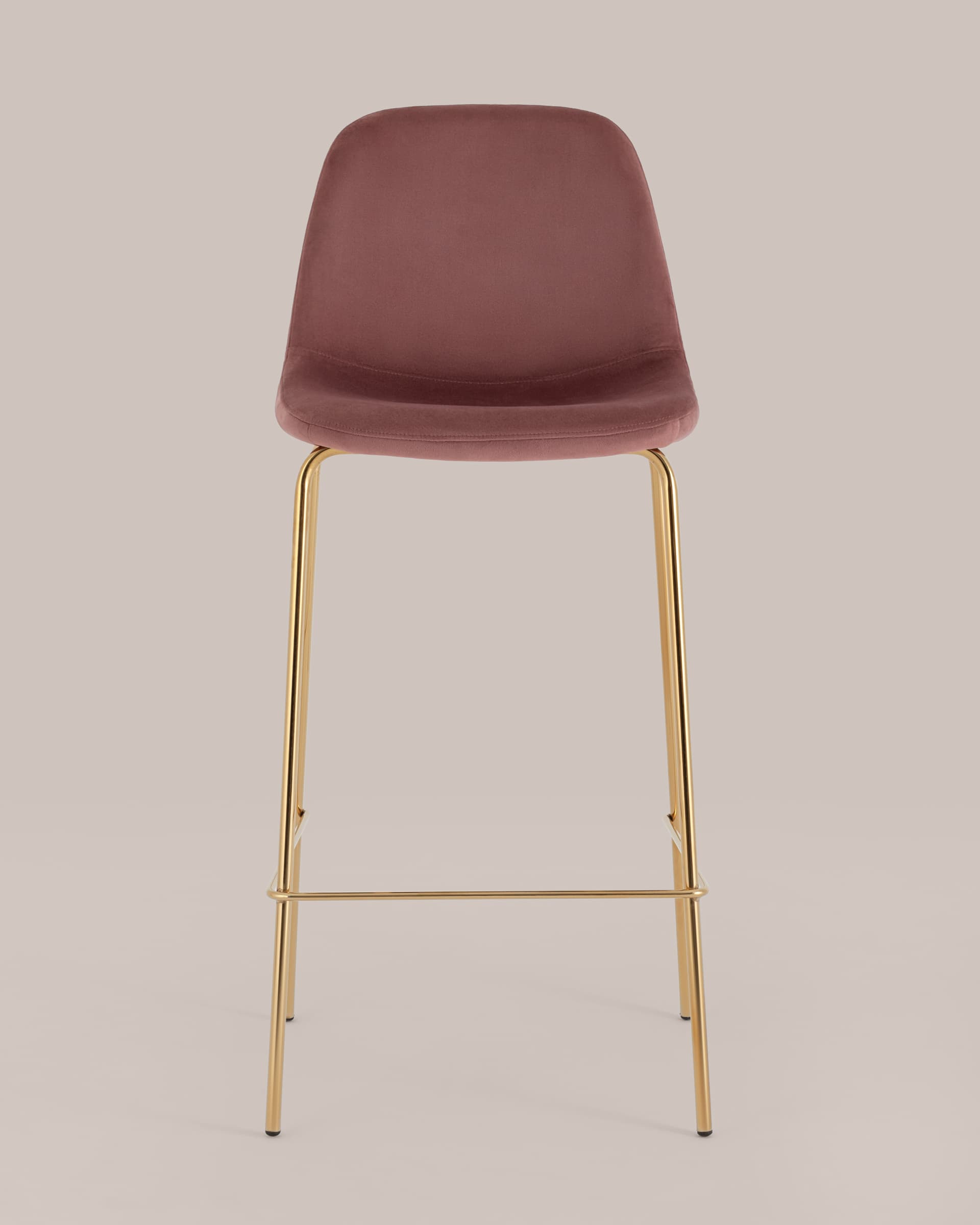 Стул барный Валенсия SN велюр пыльно-розовый золотые ножки — изображение 5