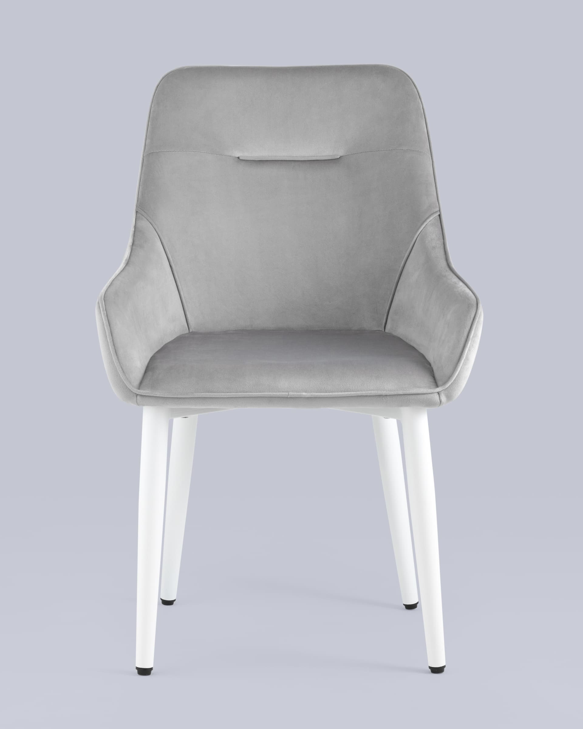 Стул Диана велюр серый ножки белые — изображение 5