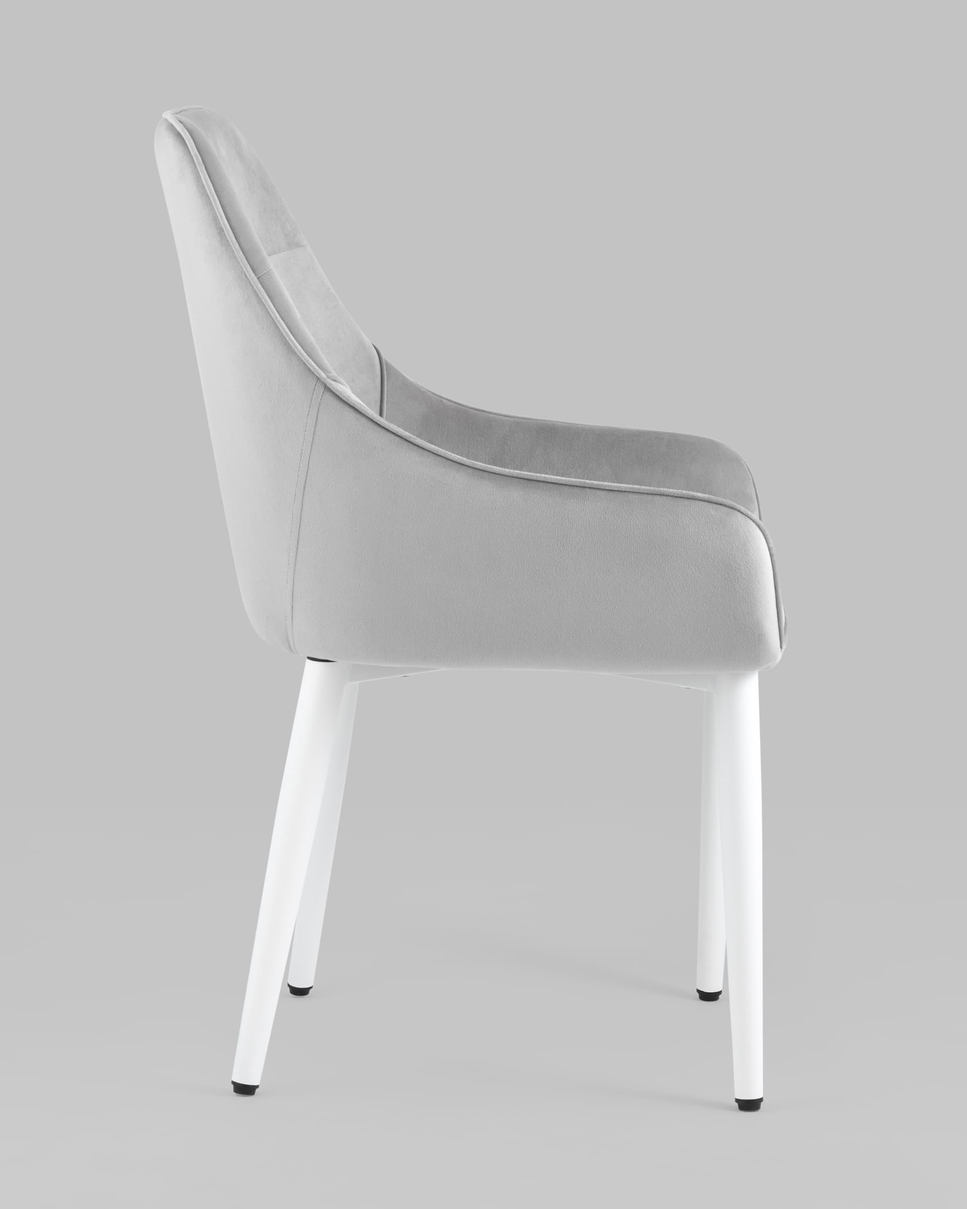 Стул Диана велюр серый ножки белые — изображение 6