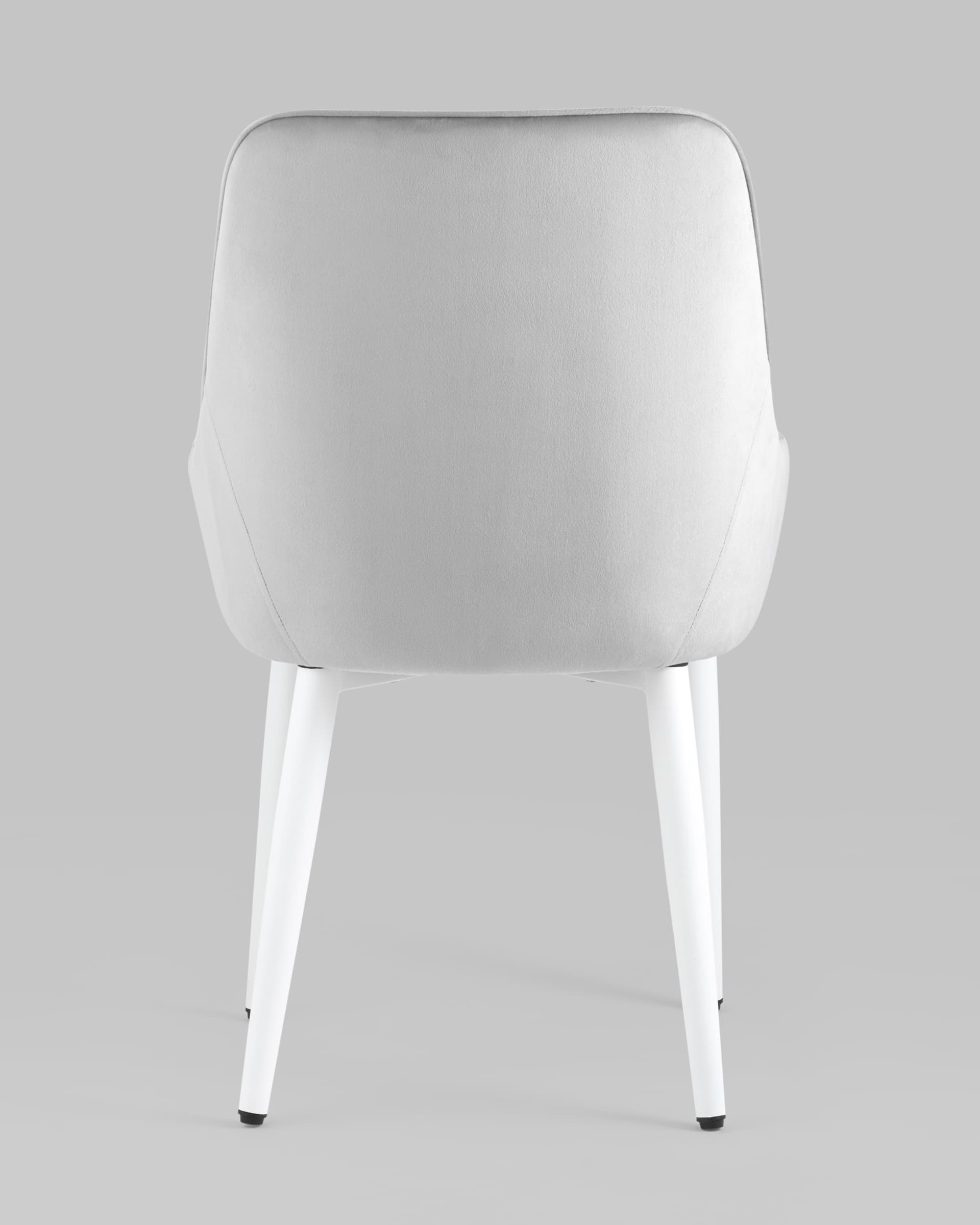 Стул Диана велюр серый ножки белые — изображение 7