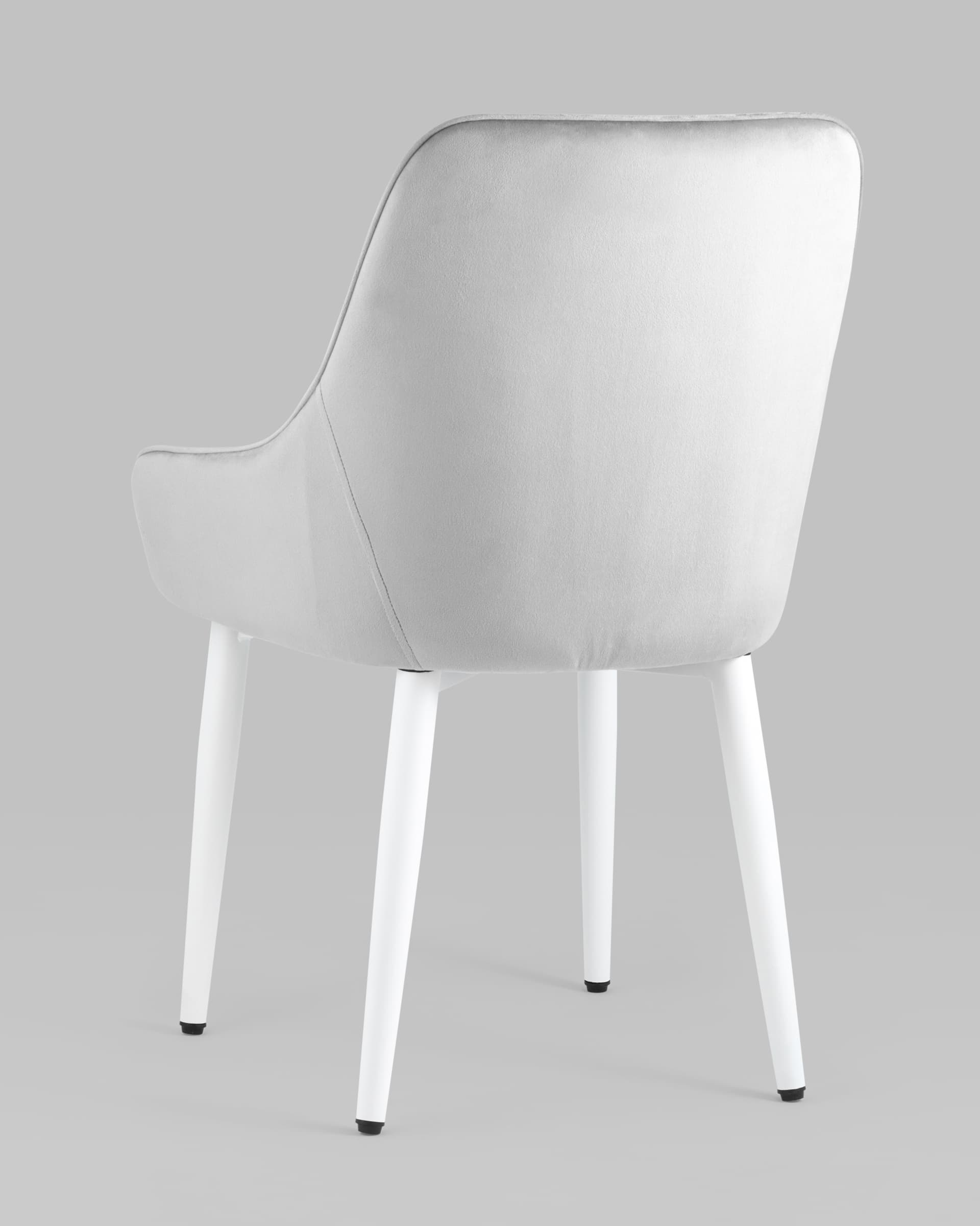 Стул Диана велюр серый ножки белые — изображение 8