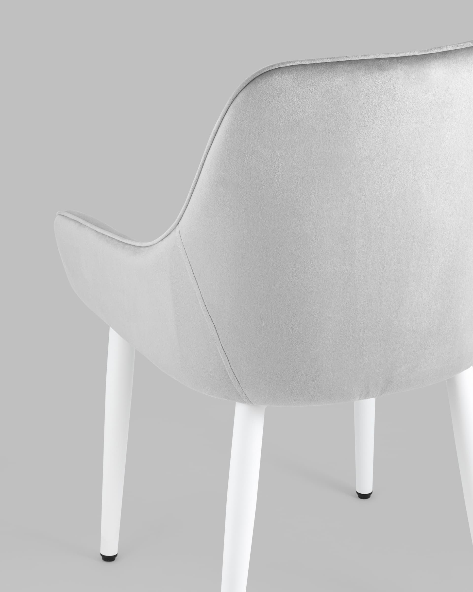 Стул Диана велюр серый ножки белые — изображение 9