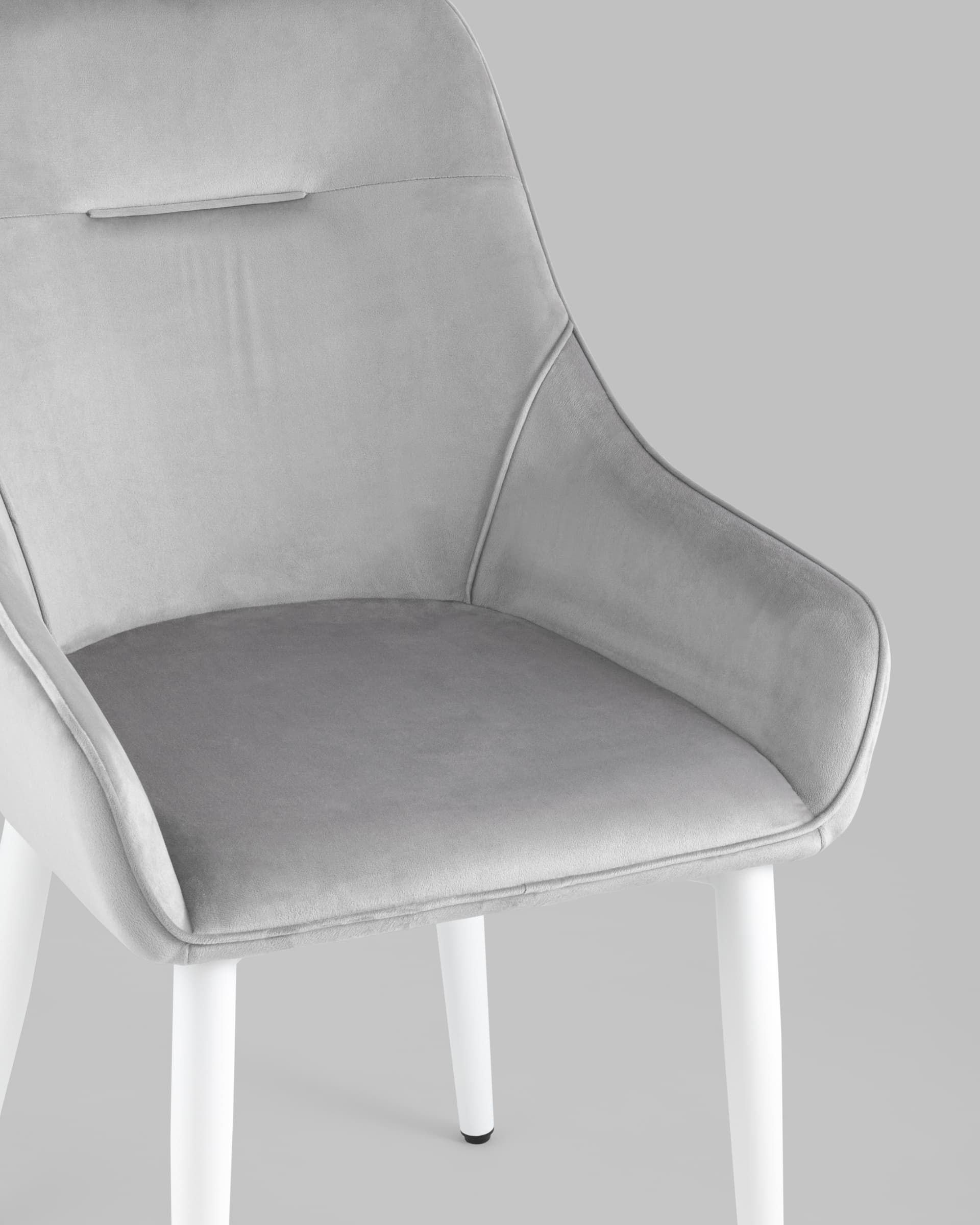 Стул Диана велюр серый ножки белые — изображение 10
