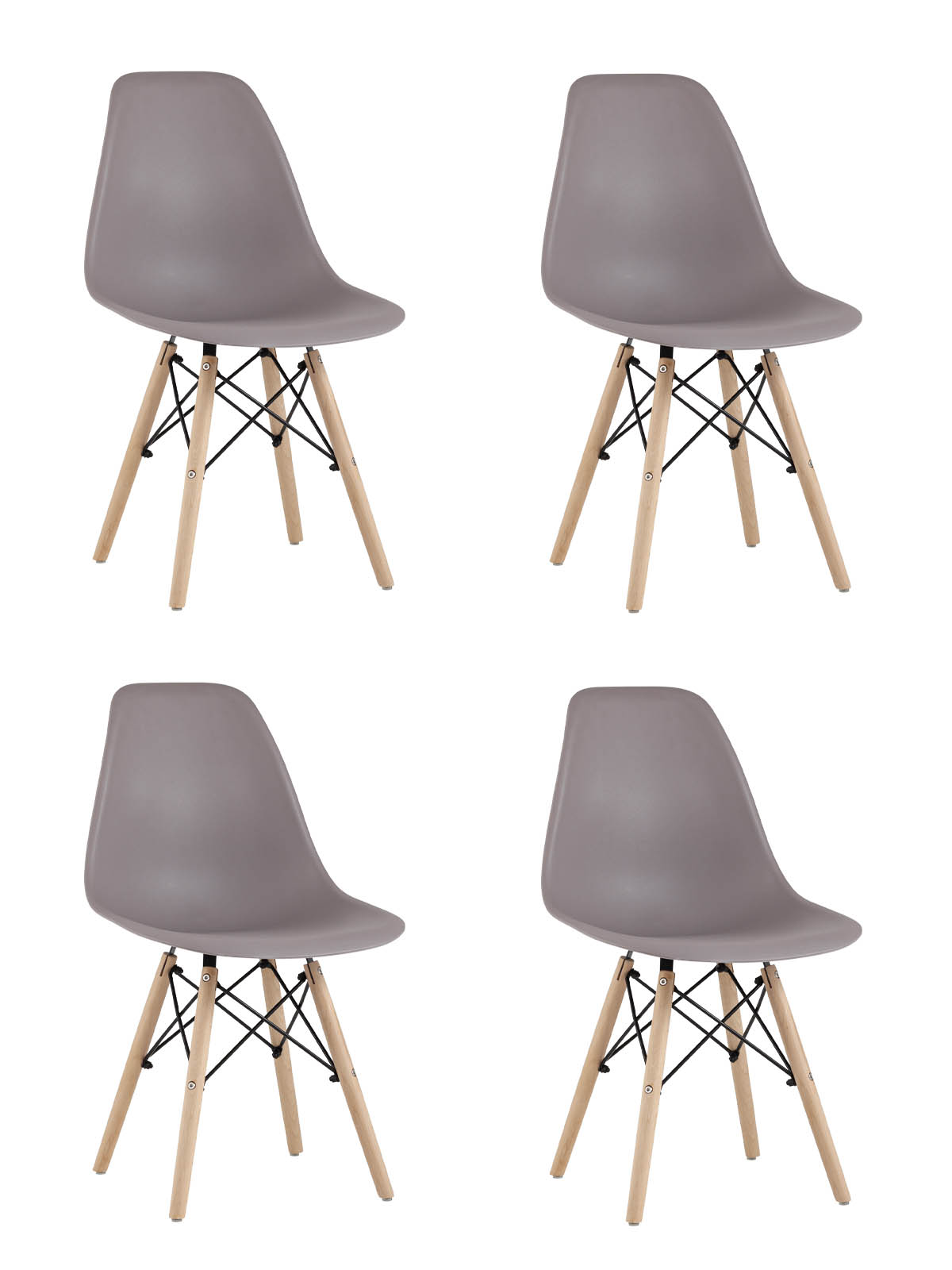 Стул Eames Style DSW темно-серый x4 (разборный каркас)