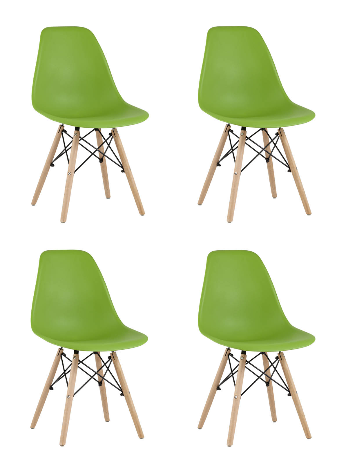 Стул Eames Style DSW зеленый x4 (разборный каркас)