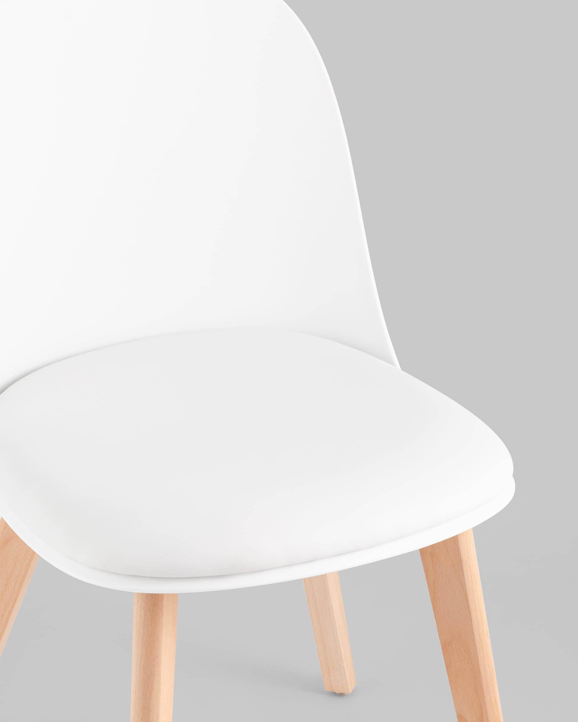 Стул Fog с подушкой белый деревянные ножки — изображение 8