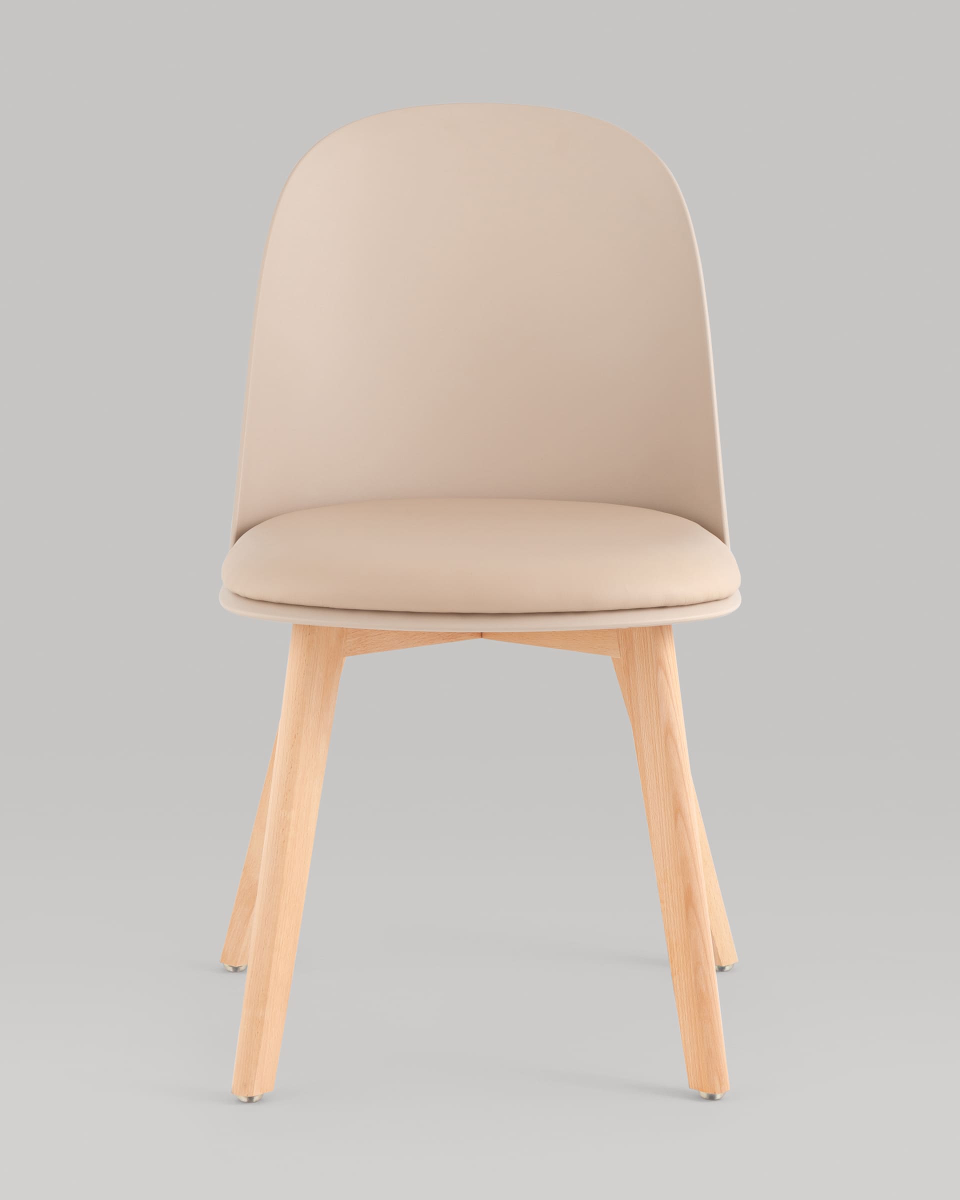 Стул Fog с подушкой бежевый деревянные ножки — изображение 4