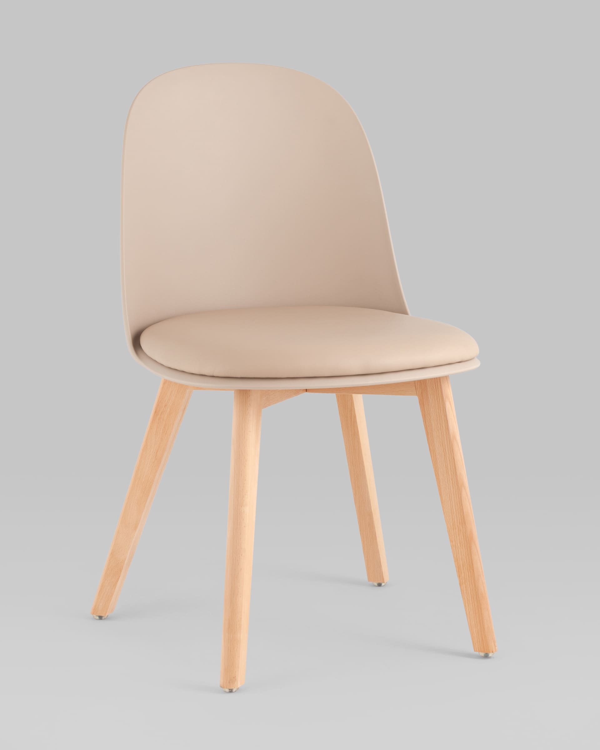 Стул Fog с подушкой бежевый деревянные ножки — изображение 2